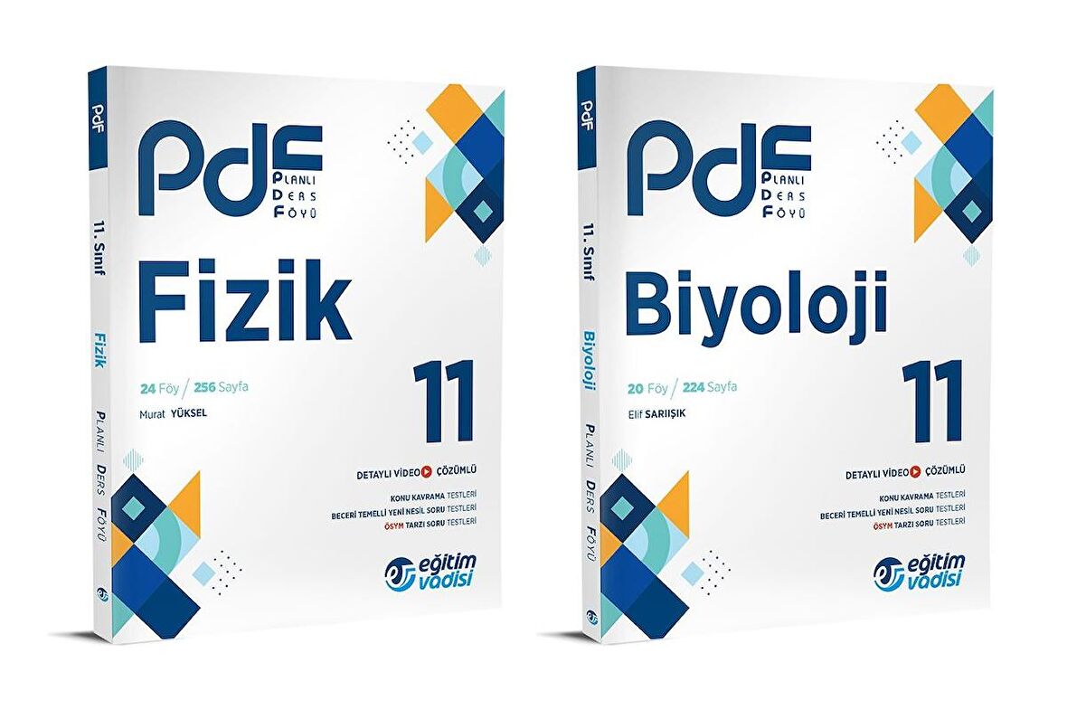 Eğitim Vadisi 2024 11. Sınıf Fizik + Biyoloji Pdf Seti 2 Kitap