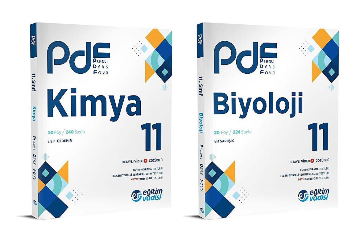 Eğitim Vadisi 2024 11. Sınıf Kimya + Biyoloji Pdf Seti 2 Kitap