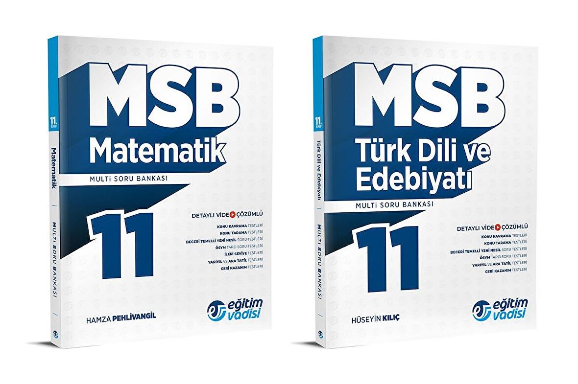 Eğitim Vadisi 2024 11. Sınıf Matematik + Edebiyat Soru Bankası Seti 2 Kitap