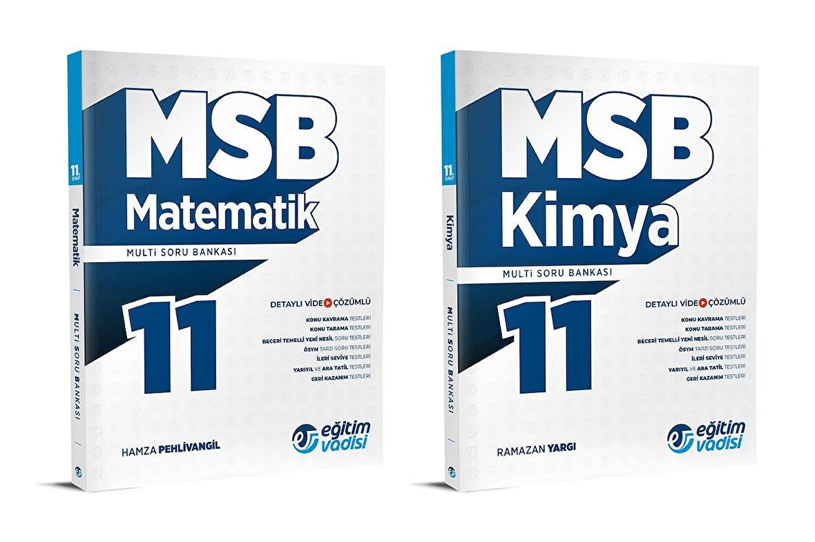 Eğitim Vadisi 2024 11. Sınıf Matematik + Kimya Soru Bankası Seti 2 Kitap