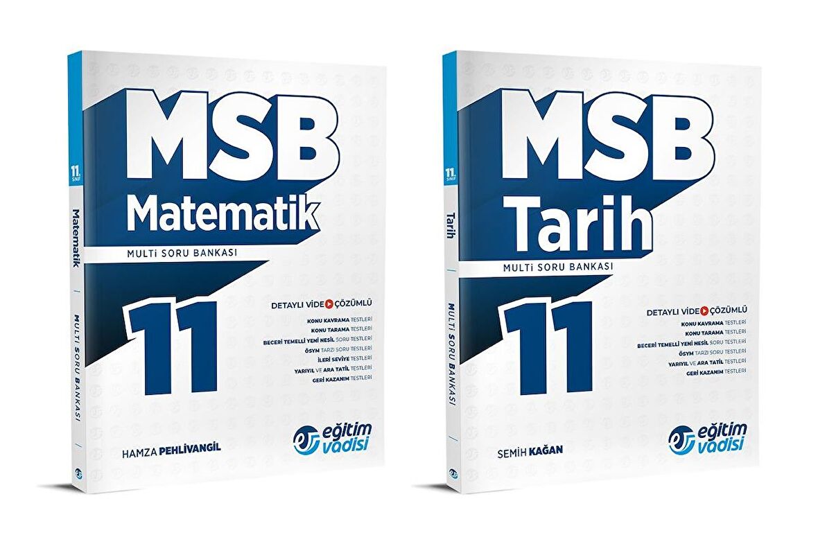 Eğitim Vadisi 2024 11. Sınıf Matematik + Tarih Soru Bankası Seti 2 Kitap