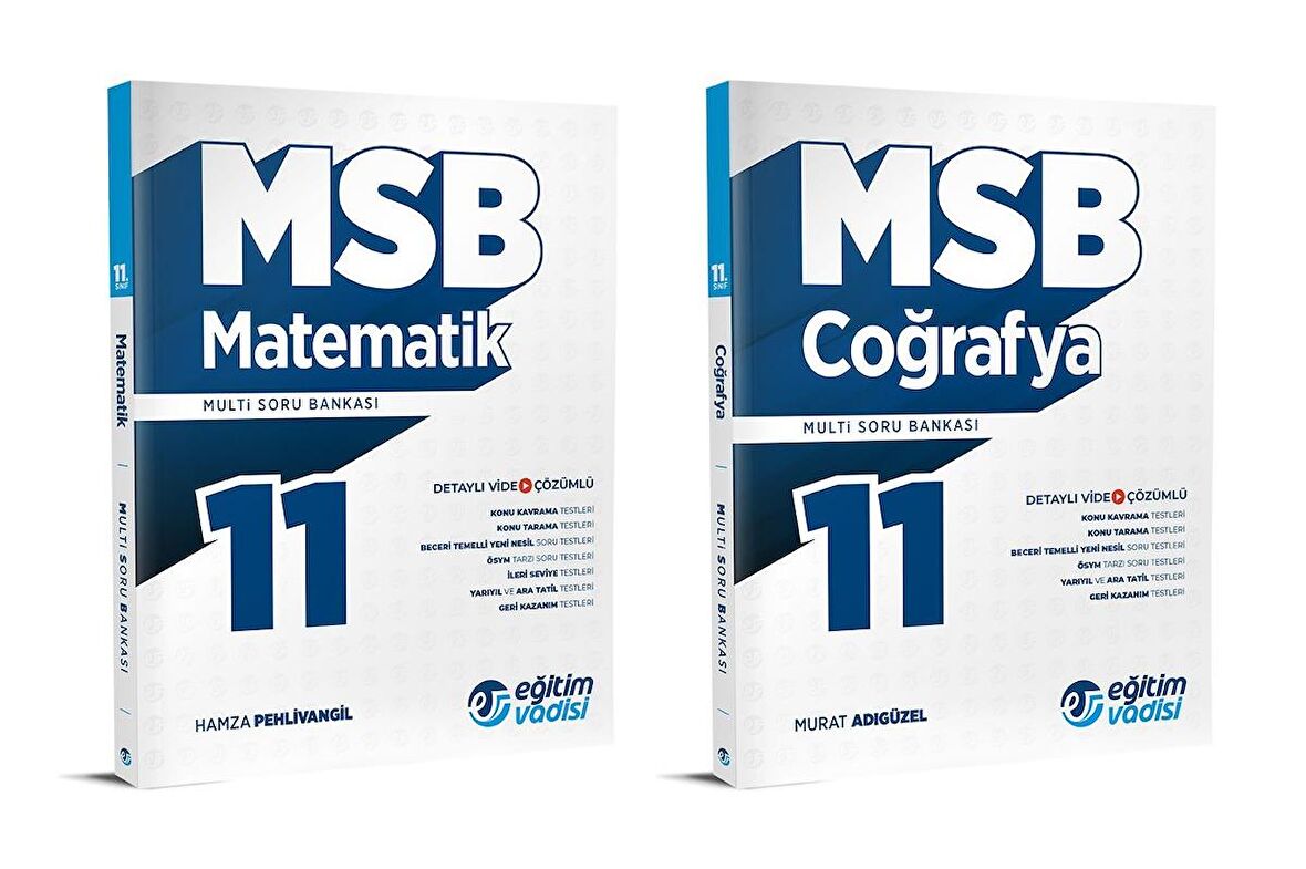 Eğitim Vadisi 2024 11. Sınıf Matematik + Coğrafya Soru Bankası Seti 2 Kitap