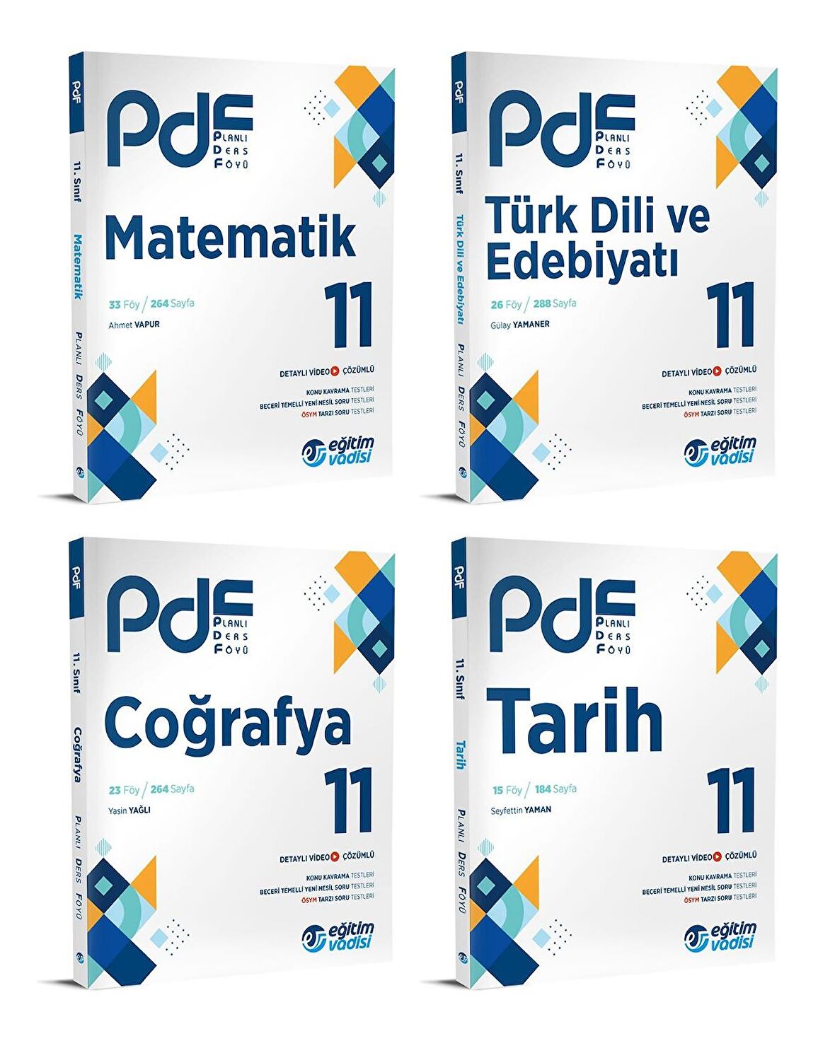 Eğitim Vadisi 2024 11. Sınıf Matematik + Edebiyat + Tarih + Coğrafya Pdf Seti 4 Kitap