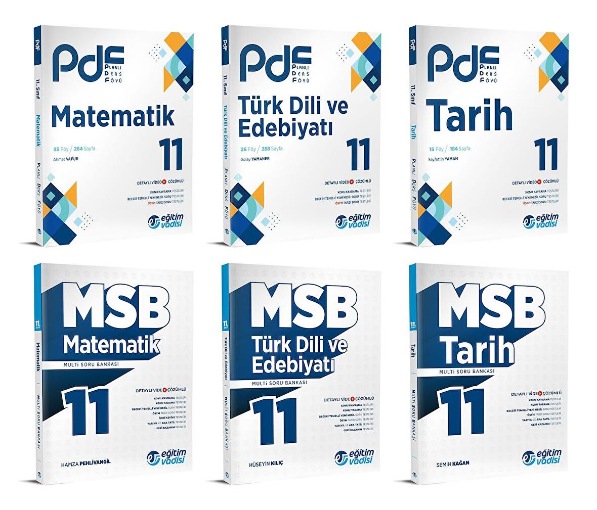 Eğitim Vadisi 2024 11. Sınıf Matematik + Edebiyat + Tarih Pdf + Soru Seti 6 Kitap