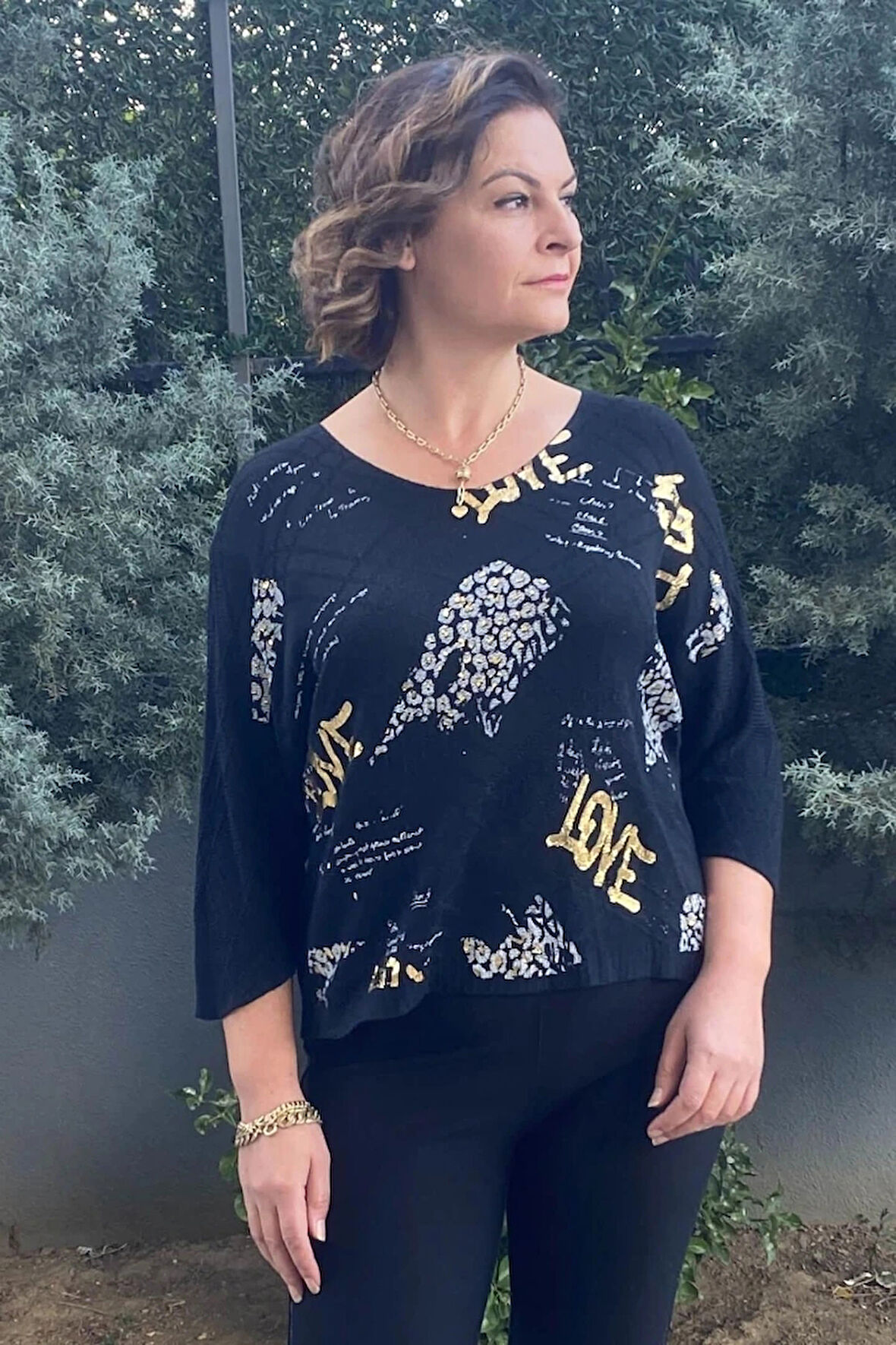 Kadın Siyah İtalyan Merserize Bluz