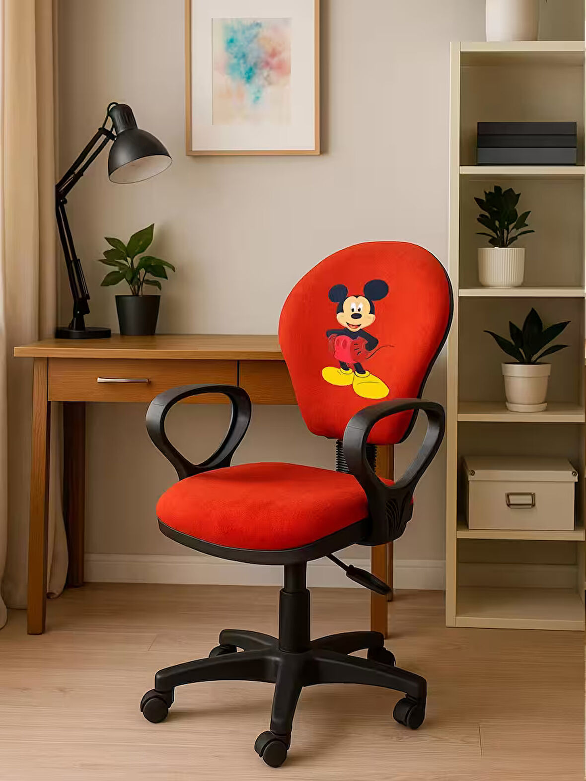 Mickey Mause Ofis Çalışma Koltuğu Döner Sandalye Çocuk Odası Ders Sandalyesi Yükseklik Ayarlı Koltuk