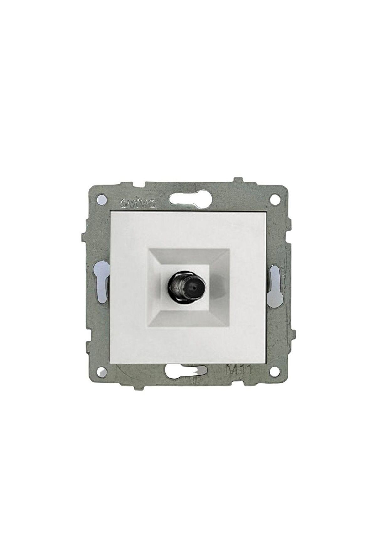 7 Adet Ovivo Mina Beyaz Uydu Tv Prizi F Konnektör ÇERÇEVE HARİÇTİR