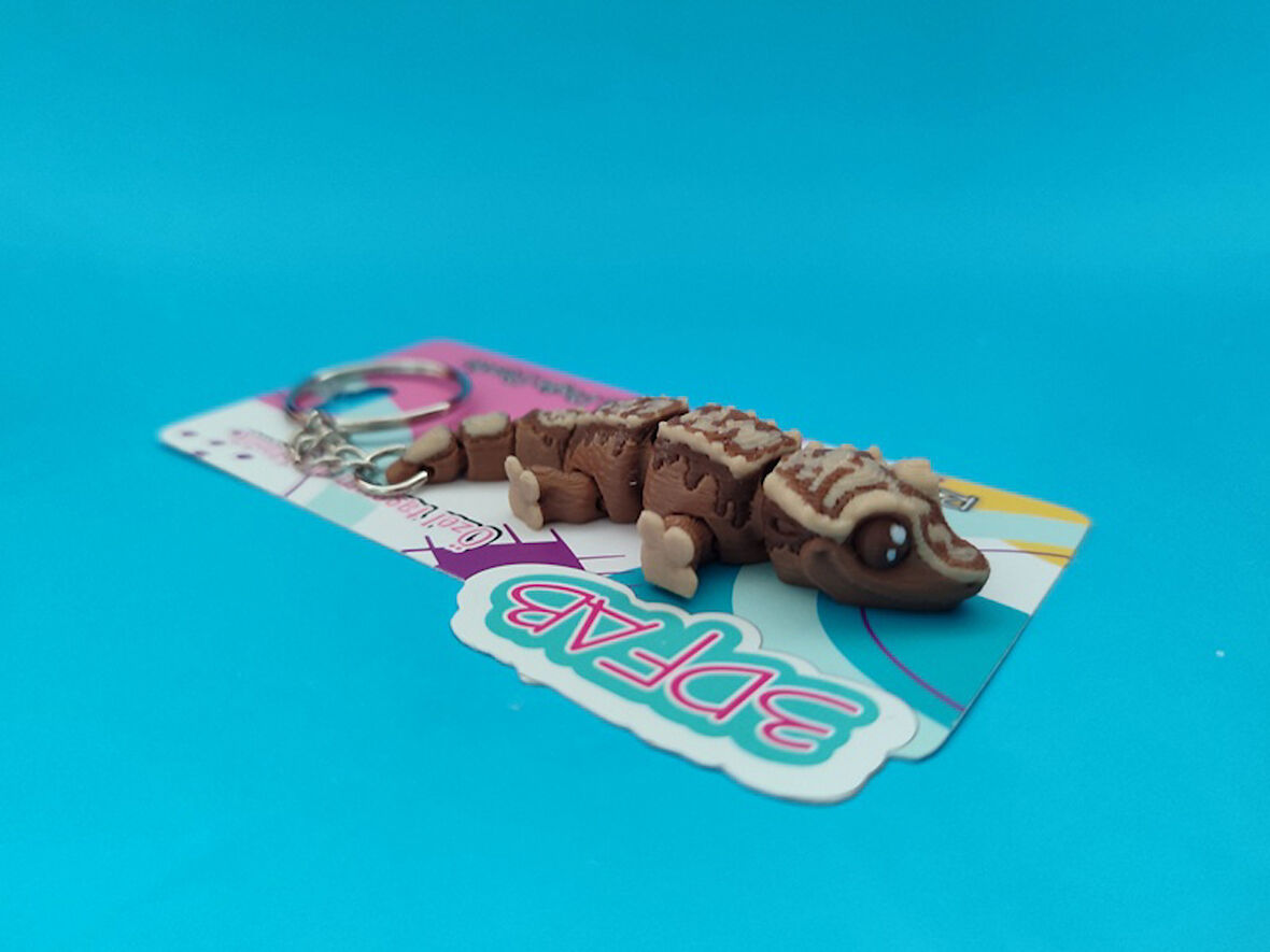 Sevimli Desenli Gecko Anahtarlık - 3D Baskı Özel Tasarım