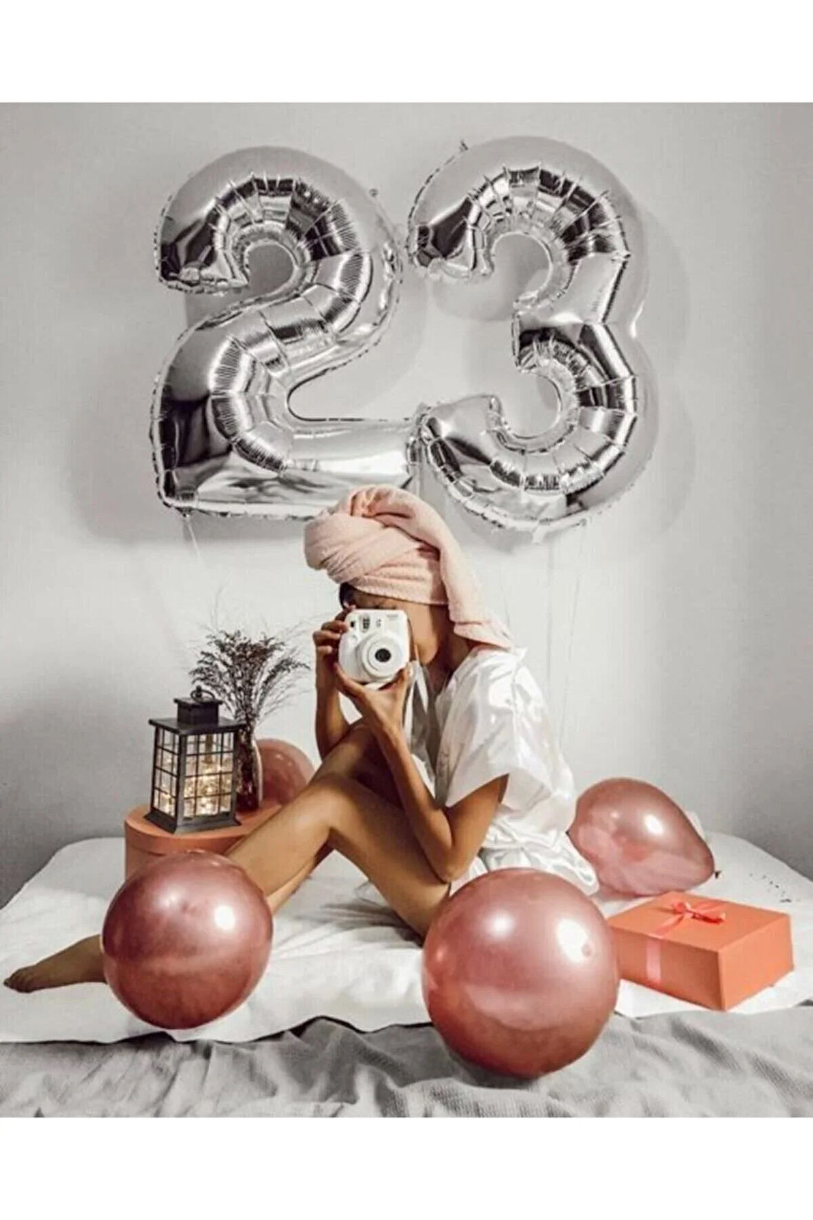 23 Yaş Gümüş Folyo Balon