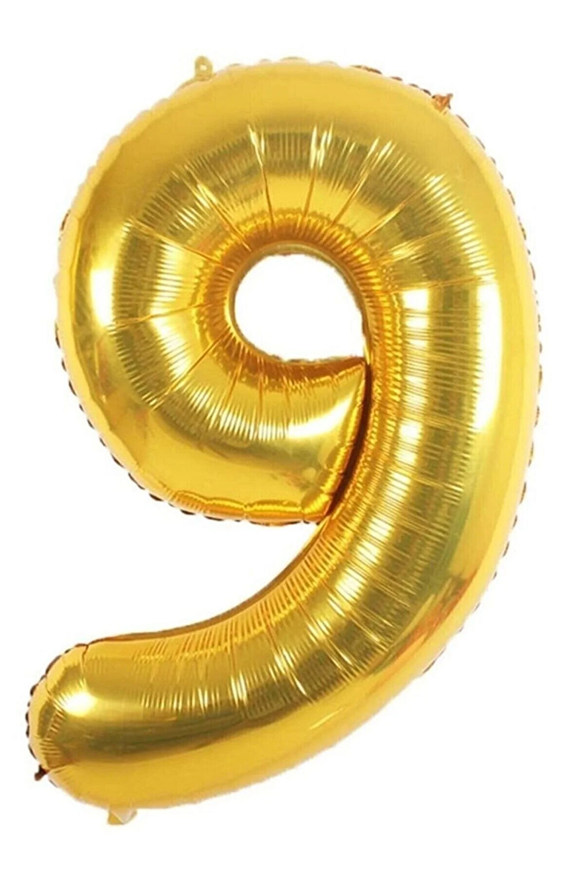 Folyo Balon 9 Rakamı Helyum Balon 90 Cm Gold Renk - 9 Yaş Balonu - 9 Yaş Balon -9 Rakam Balon