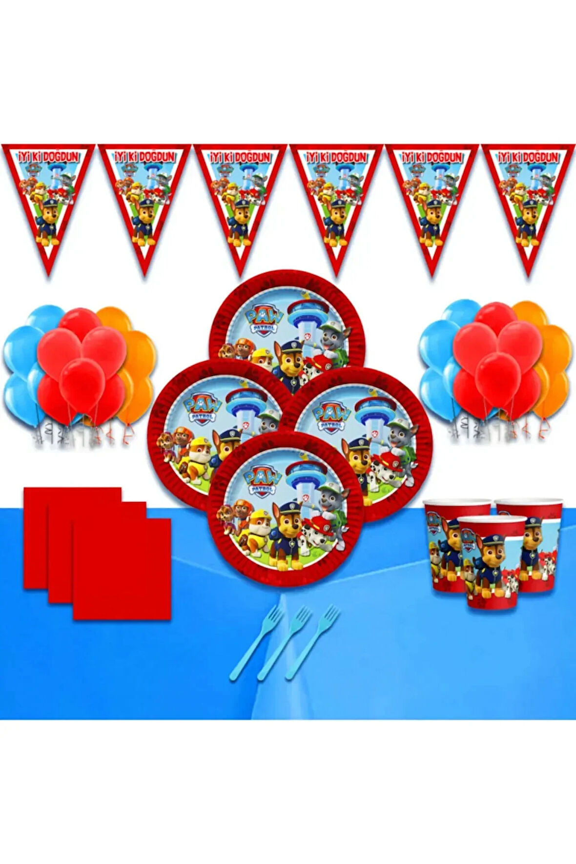 Paw Patrol Paw Petrol 8 Kişilik Doğum Günü Parti Seti Parti Konsepti Parti Malzemeleri