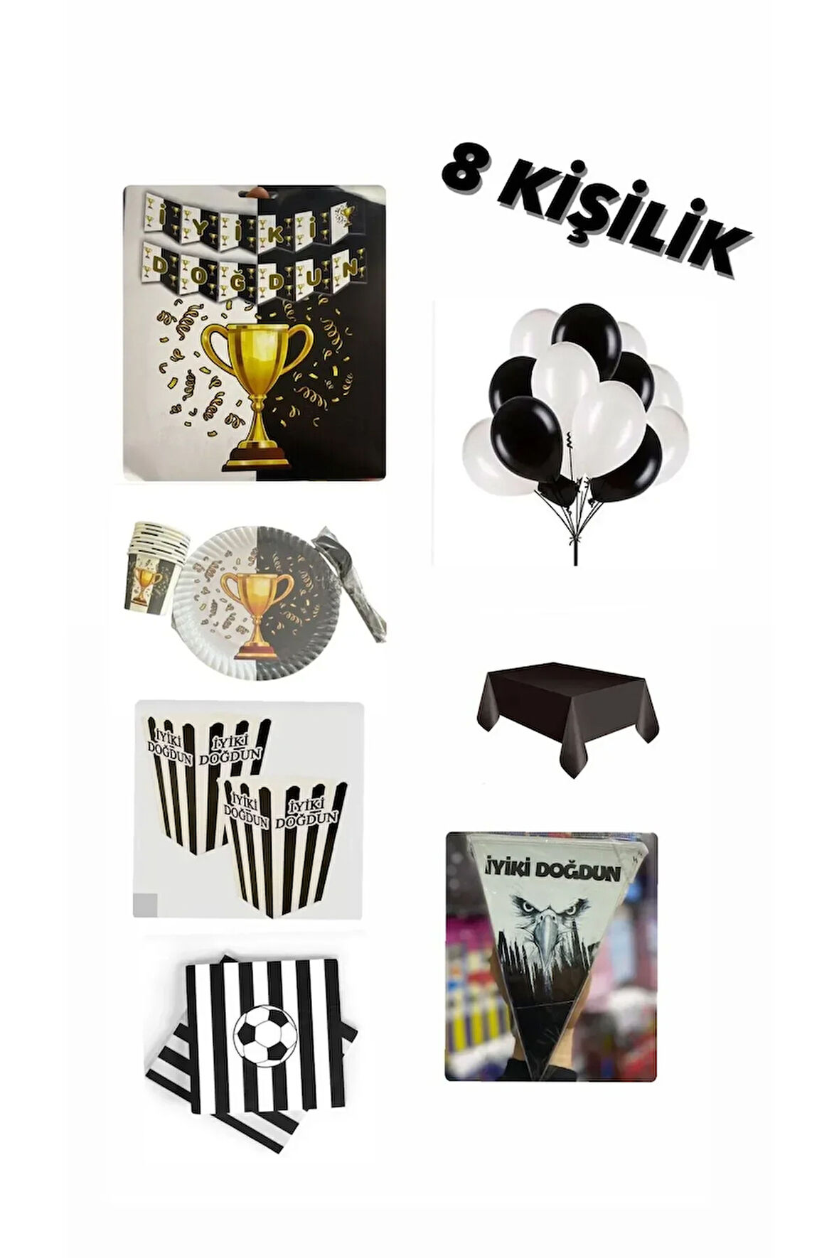 Beşiktaş Taraftar Doğum Günü Parti Konsepti 8 Kişilik