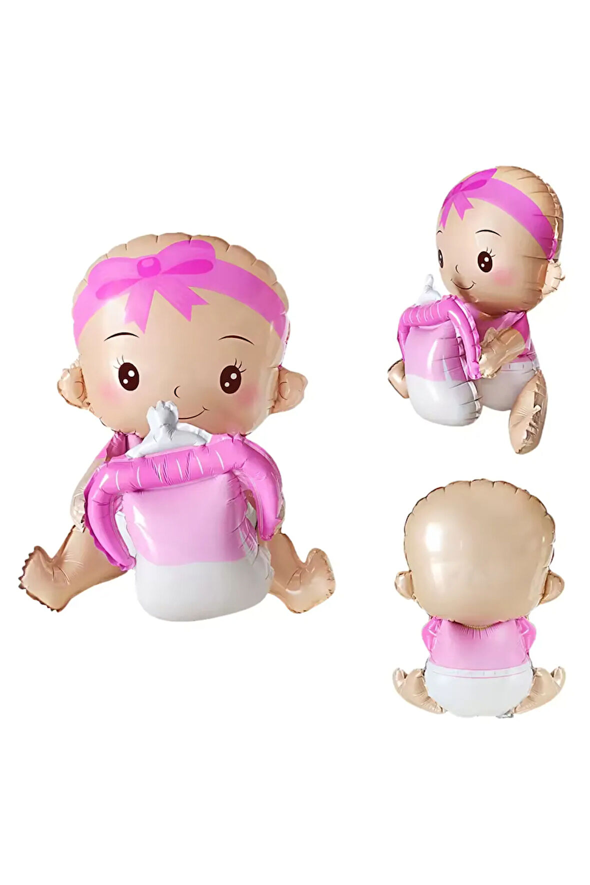 Pembe ve Mavi Biberon Şeklinde Folyo Balon - Bebek Doğum ve Baby Shower Süslemesi