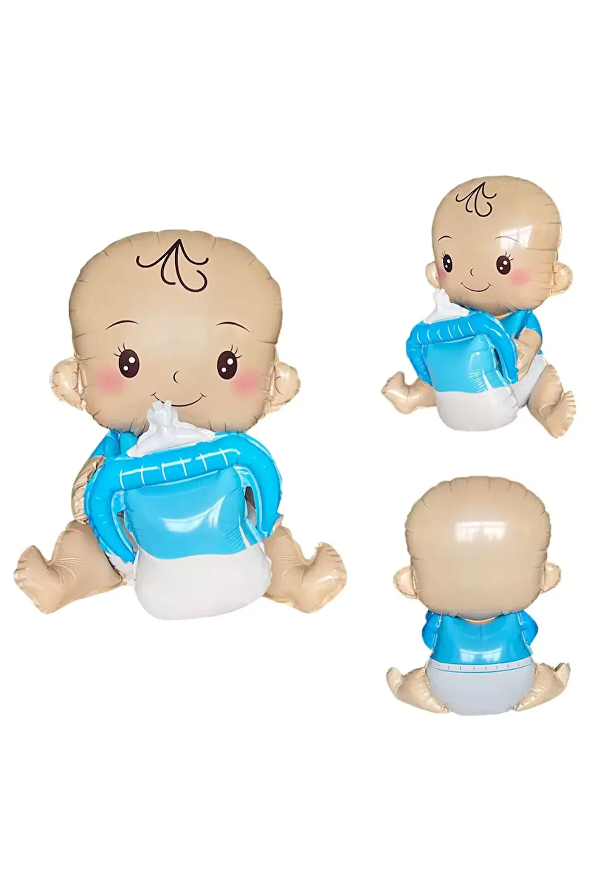 Pembe ve Mavi Biberon Şeklinde Folyo Balon - Bebek Doğum ve Baby Shower Süslemesi