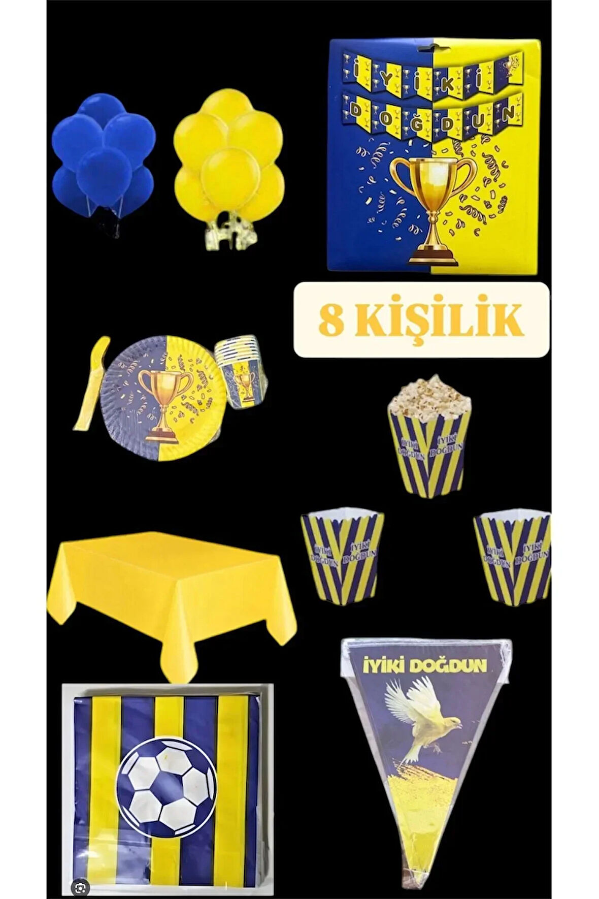 Fenerbhçe taraftar 8 Kişilik Parti seti fb fenerbhçe FB Dolu dolu parti seti