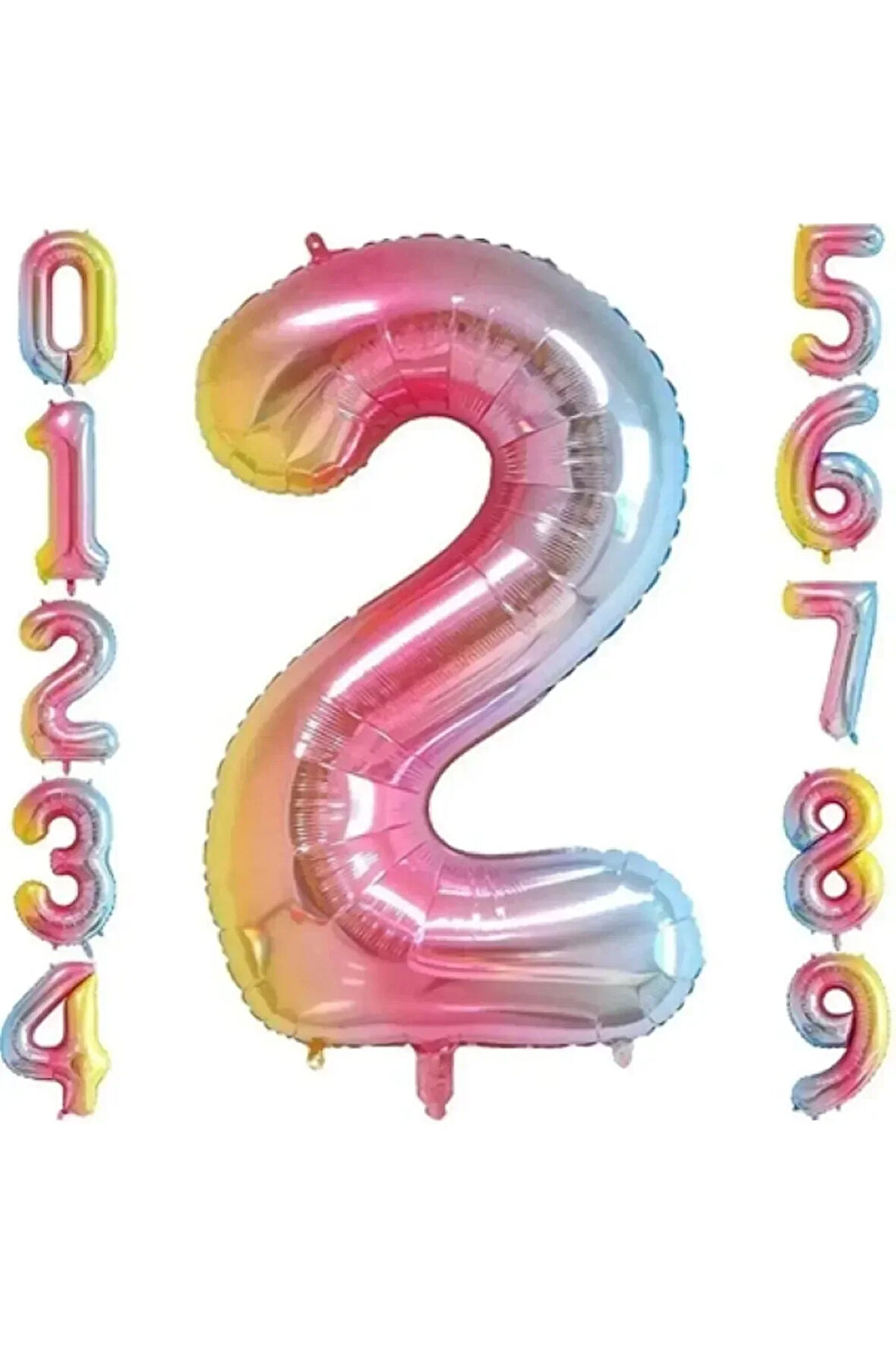2 Yaş Renkli Folyo Balon 34 İnç (76-82 cm)