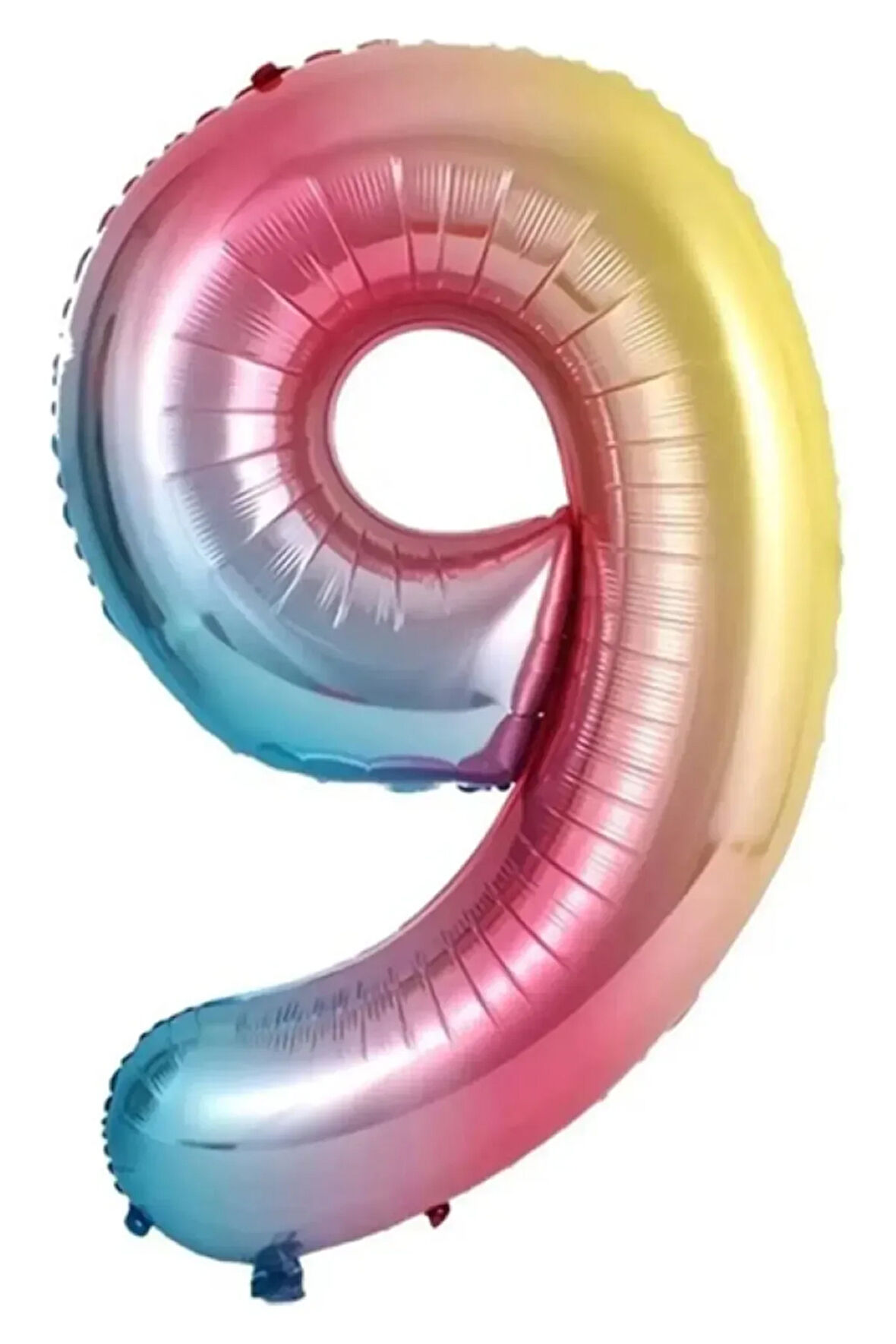 9 Yaş Renkli Folyo Balon 34 İnç (76-82 cm)