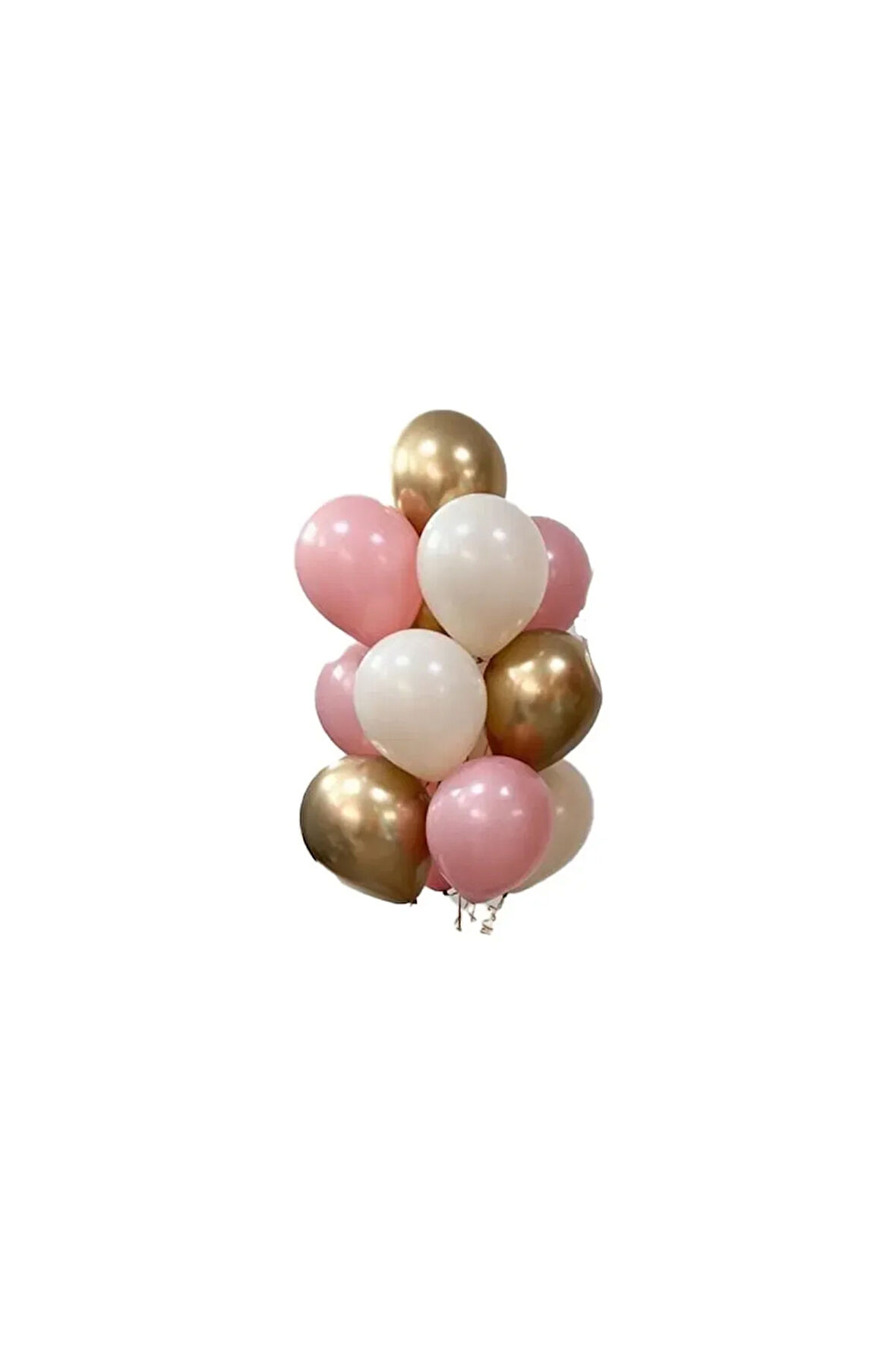 12 Inç Krom Gold- Deniz Kumu- Pembe 15 Adet Balon