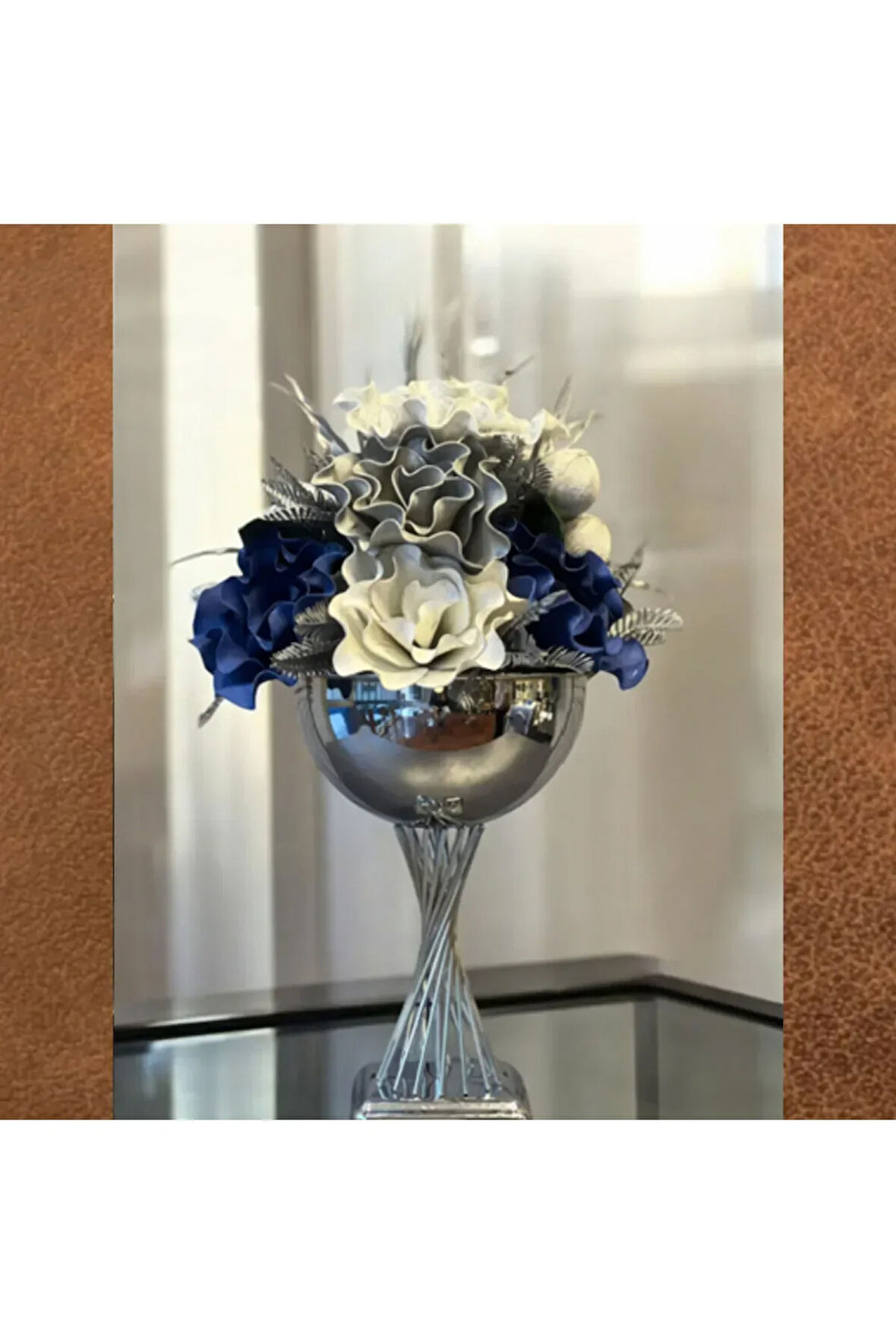 ⚜️ Luxury Çiçekli Vazo ⚜️ Olimpik Aranjman Gümüş⚜️