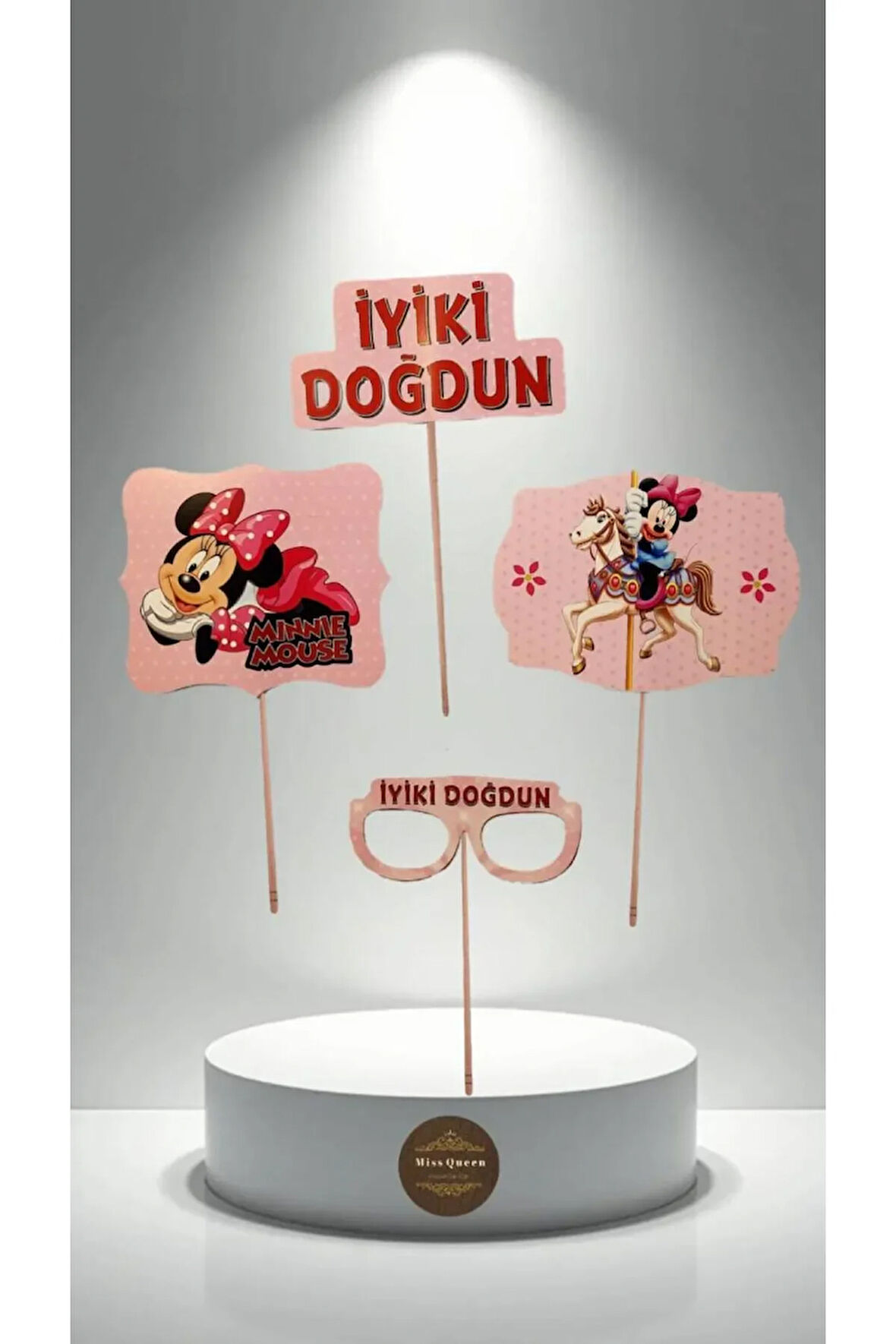 İyi ki Doğdun Mickey Mouse & Minnie Temalı 10'lu Konuşma Balonu Seti