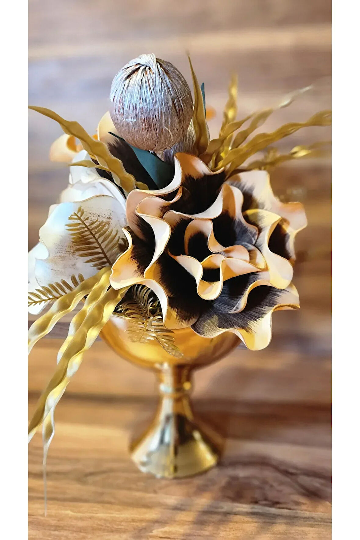 ⚜️ Luxury Gold Çiçekli Vazo ⚜️