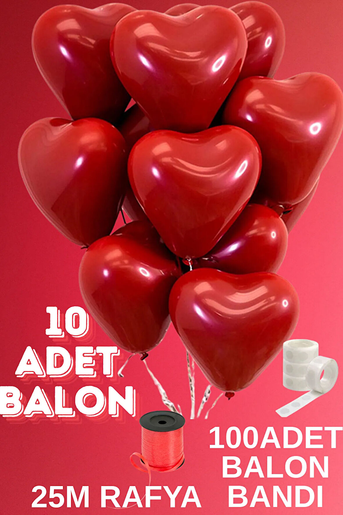 Kalpli Balon 10 Adet Helyum Uyumlu Balon Sevgili ve Özel Gün Balon