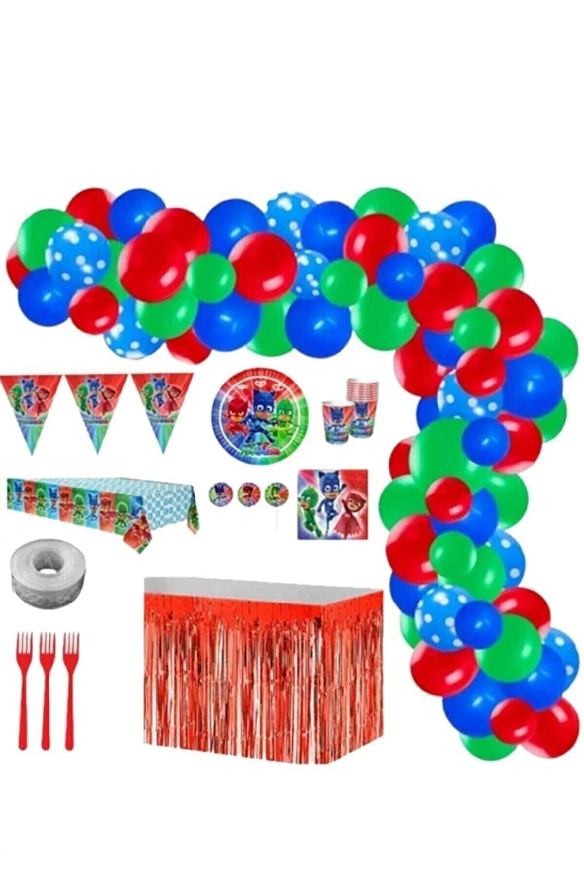 Pijamaskeliler 16 Kişilik Lüks Hazır Doğum Günü Parti Seti