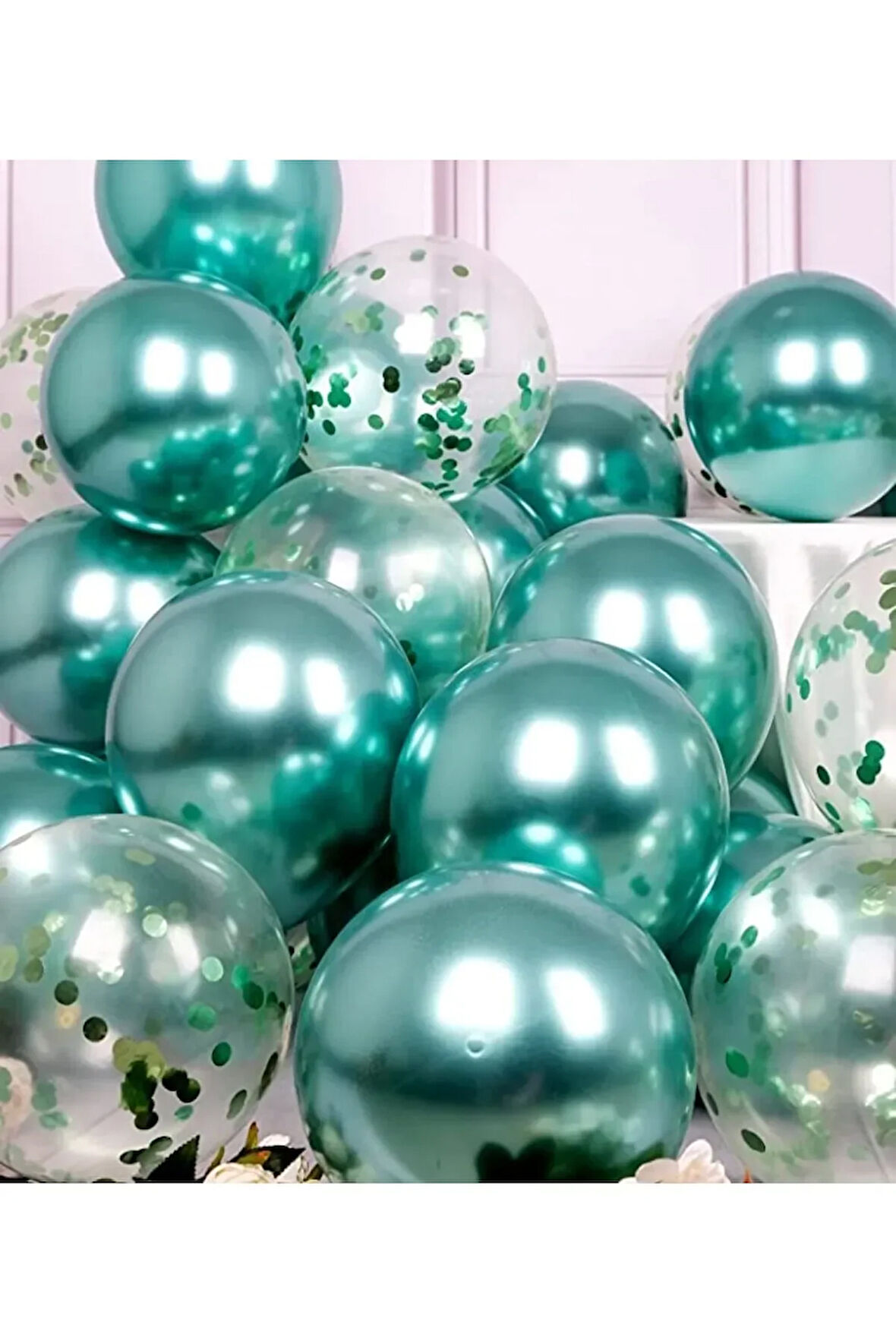 Metalik Balon ve Konfetili Balon Seti