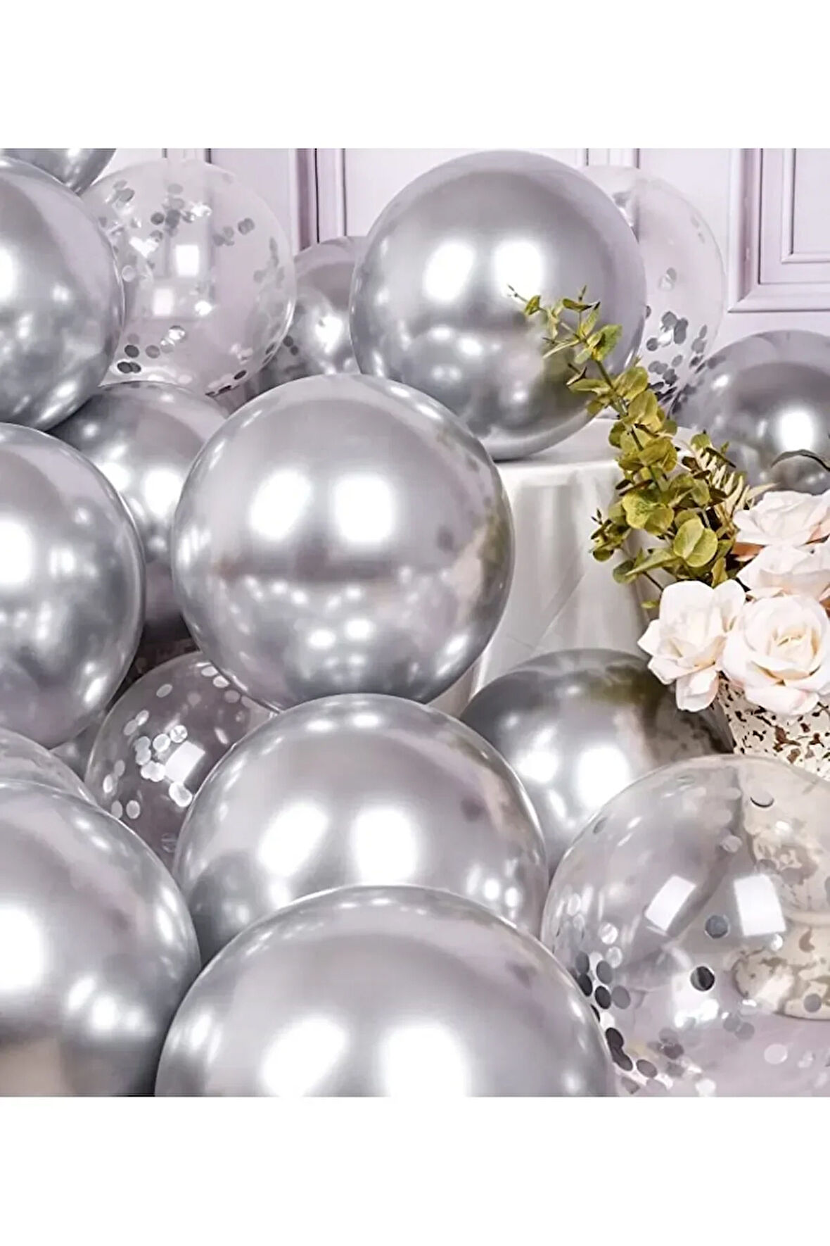 Metalik Balon ve Konfetili Balon Seti