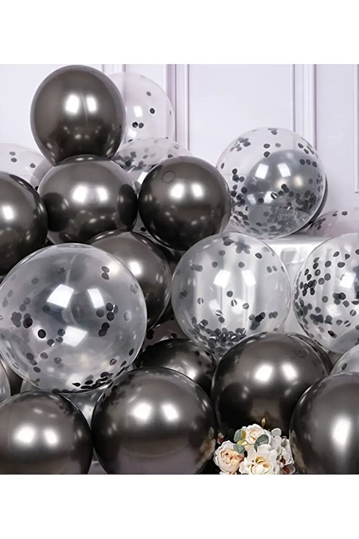 Metalik Balon ve Konfetili Balon Seti