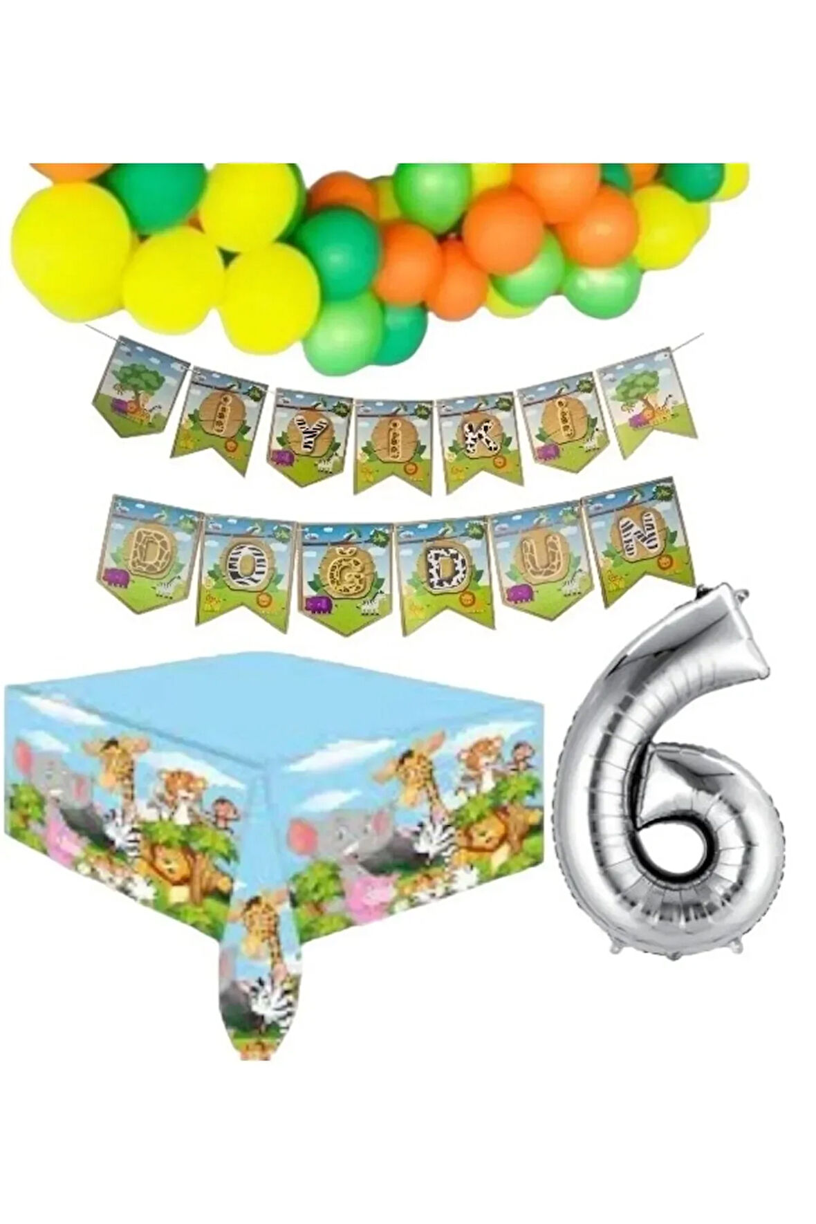 Safari 6 Yaş Doğum Günü Konsepti Süsleme Seti