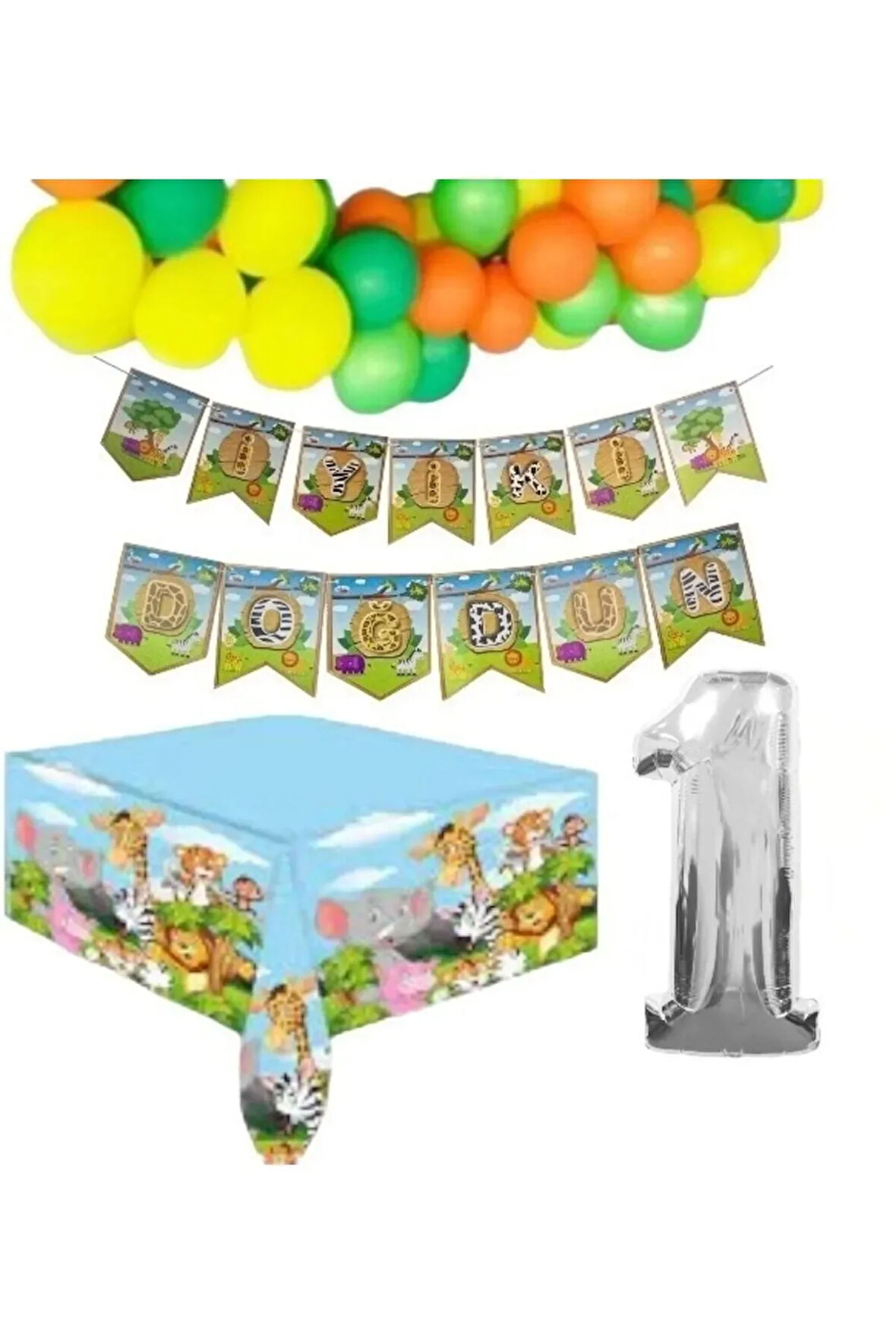 Safari 1 Yaş Doğum Günü Konsepti Süsleme Seti