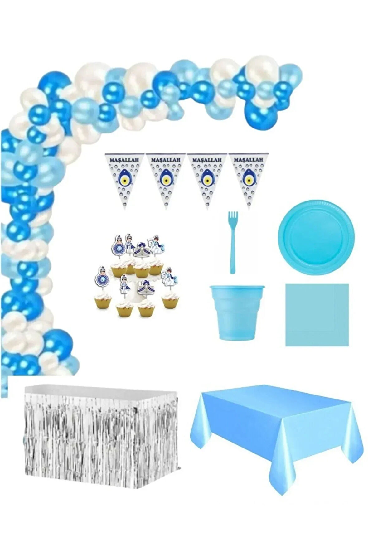 Sünnet Süsleme Parti Seti, 8 Kişilik Parti Seti