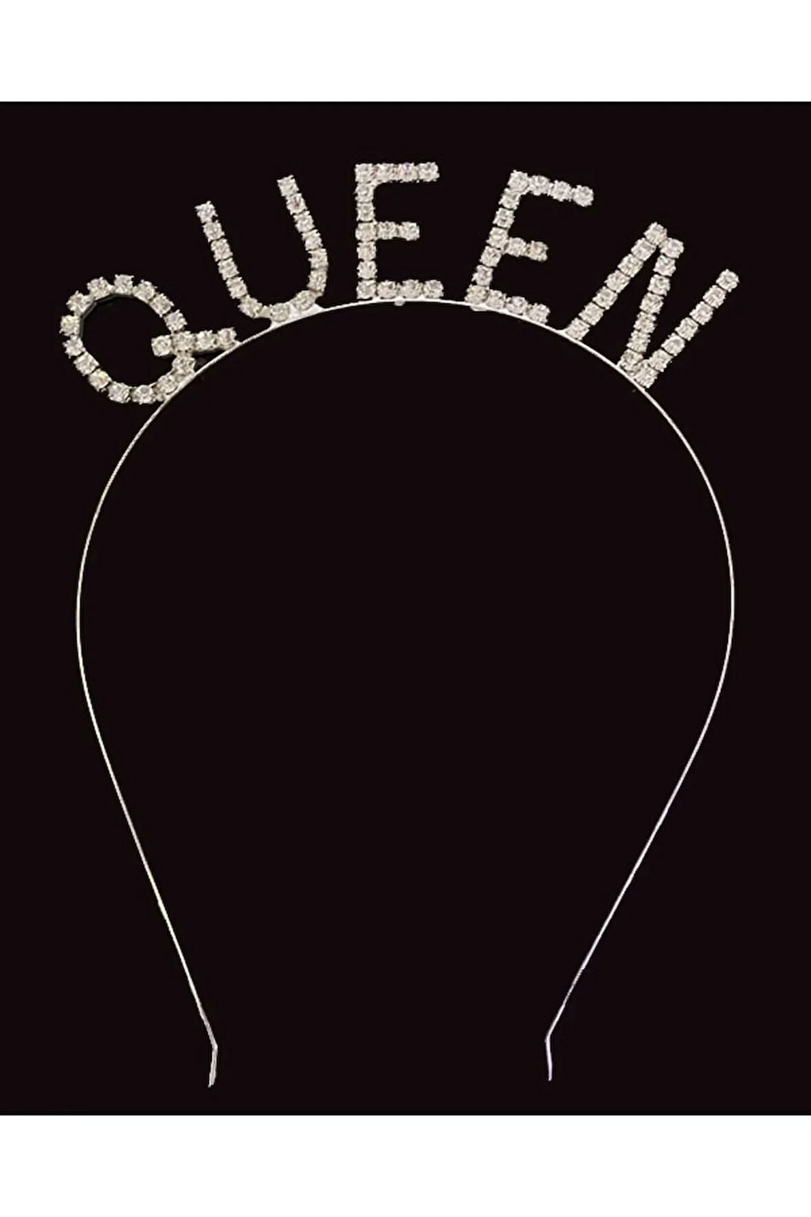 Kristal Taşlı Gümüş Renk Queen Tacı Kraliçe Tacı 12x17 Cm