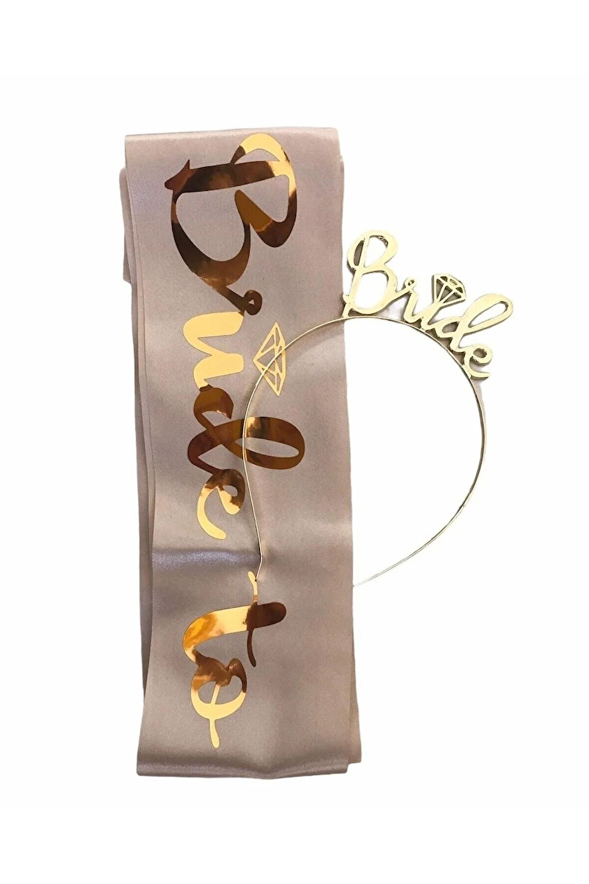 Bride To Be Gold Yazılı Taç Ve Kuşak Seti