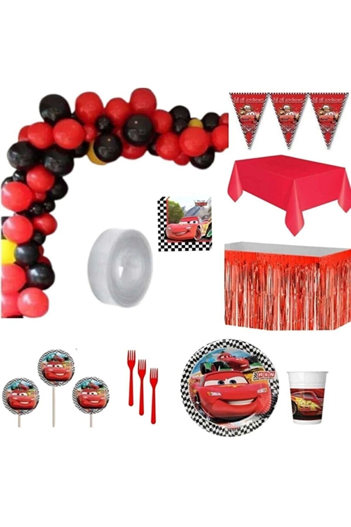 Cars Doğum Günü Parti Seti 16 Kişilik