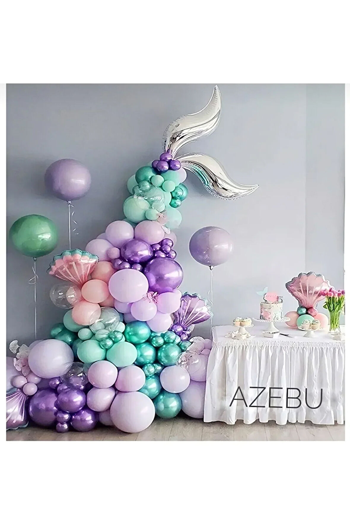 Doğum Günü Deniz Kızı Konseptli Balon Seti