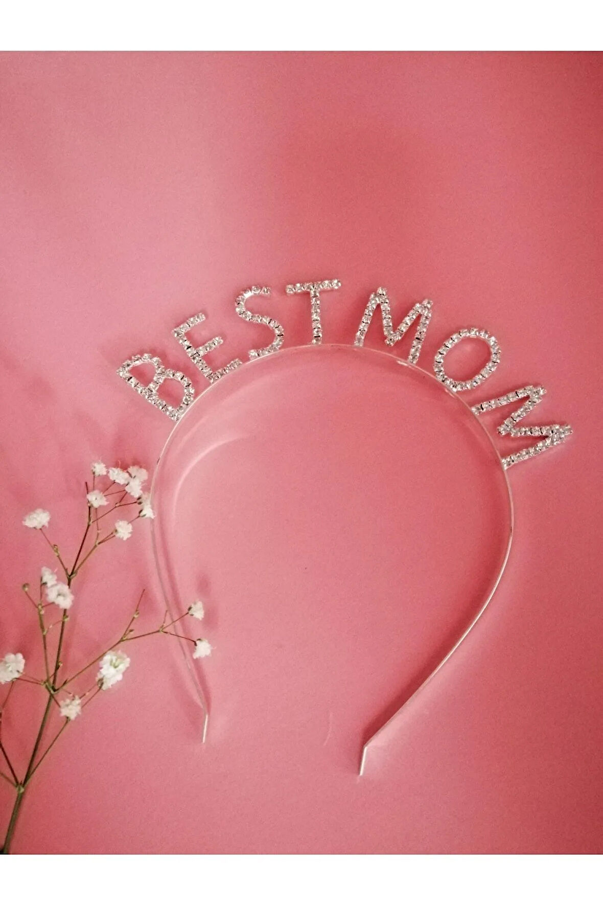 Best Mom Yazılı Kristal Taç