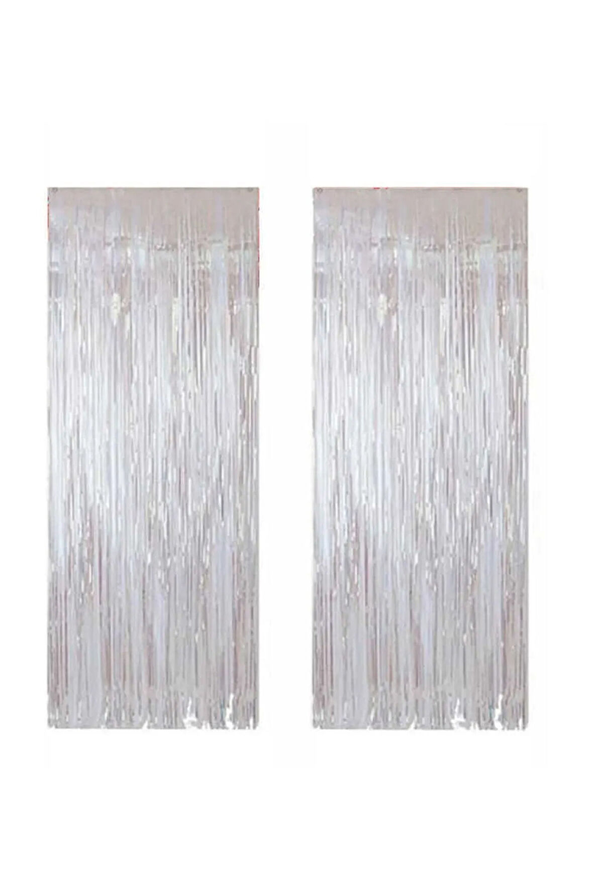 2 Adet Kapı Perdesi Kapı Banner Fon Süsü Metalize Beyaz