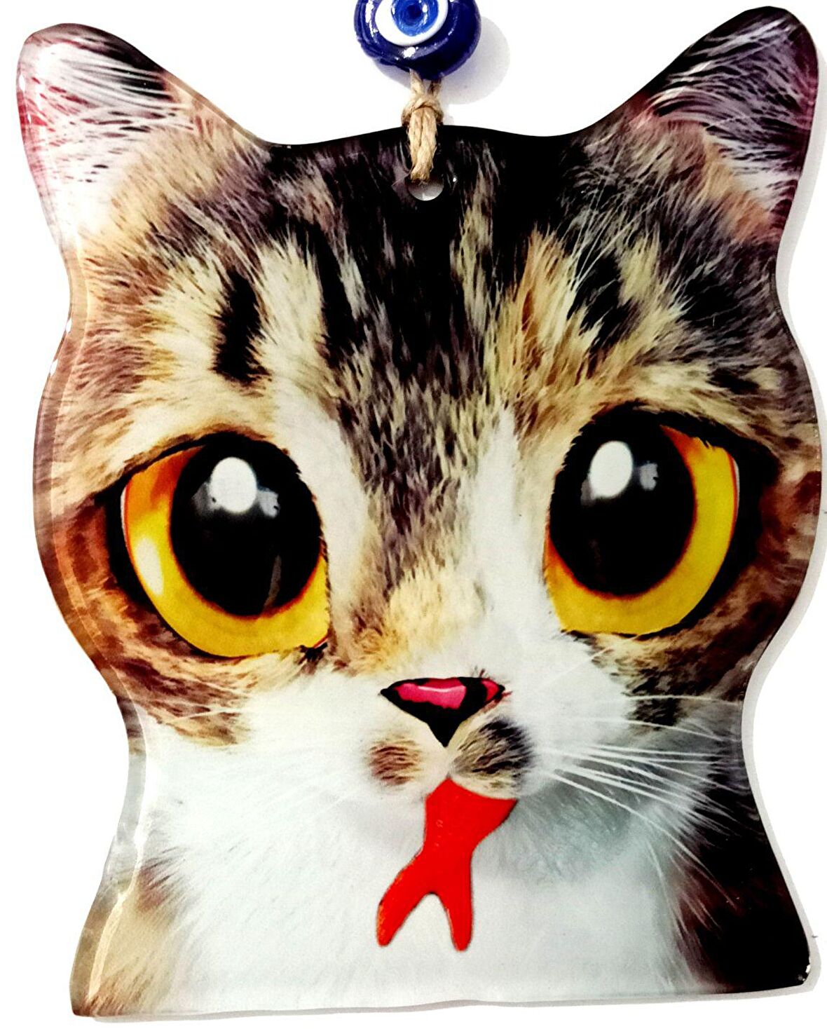 Kedi Desenli Füzyon Cam Duvar Süsü Kedi Severlere Özel Tasarım Hediyelik Eşya