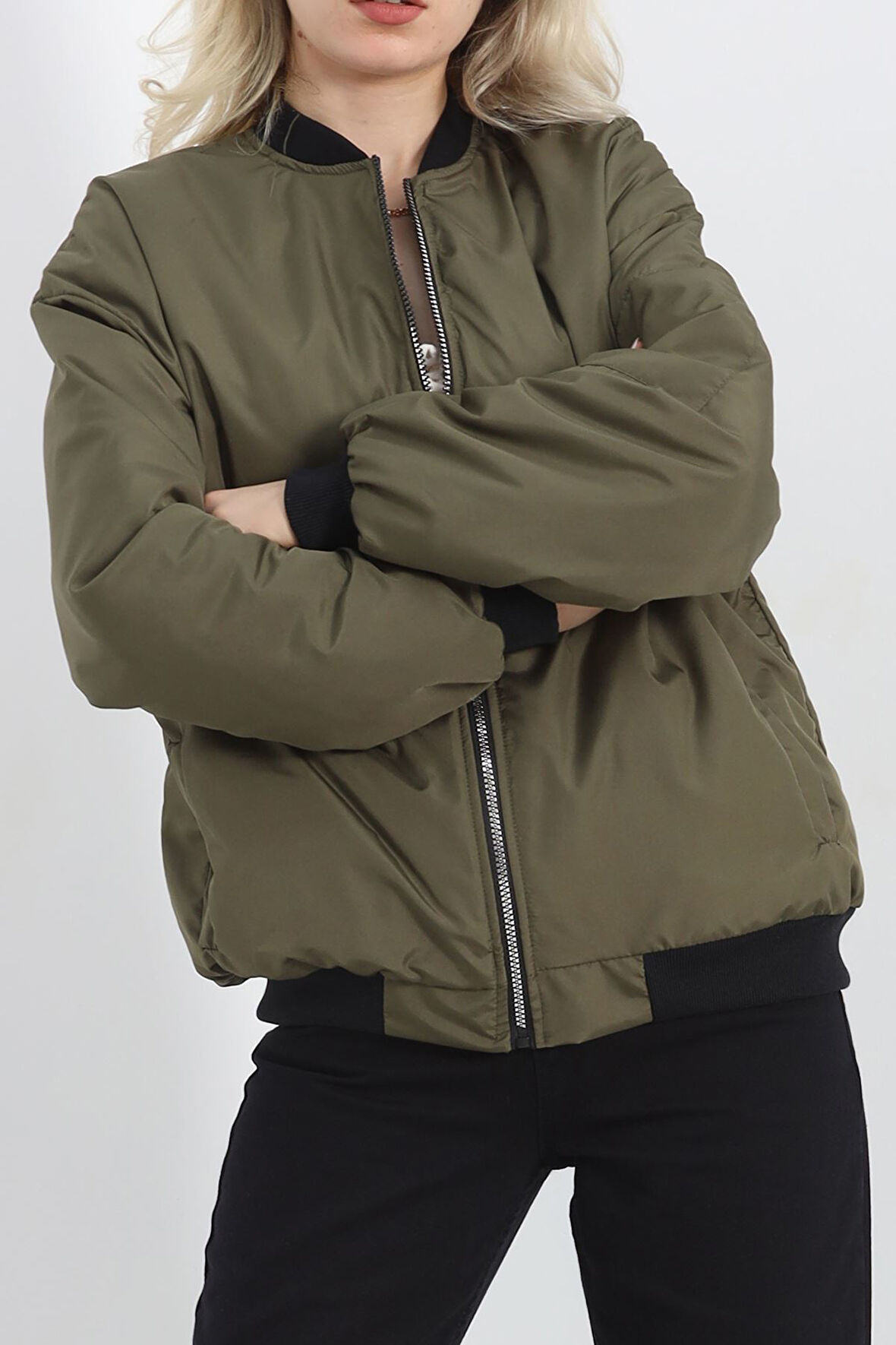 MokaShopin Unisex Bomber Ceket Haki - 20362.1761.