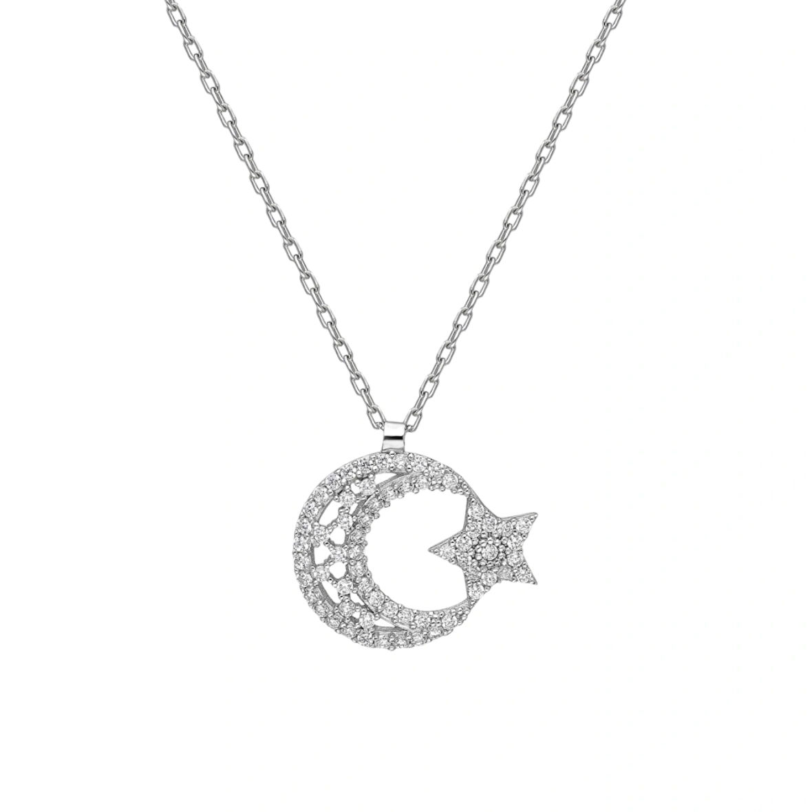 Modahilye 925 Ayar Gümüş Ayyıldız kolye 