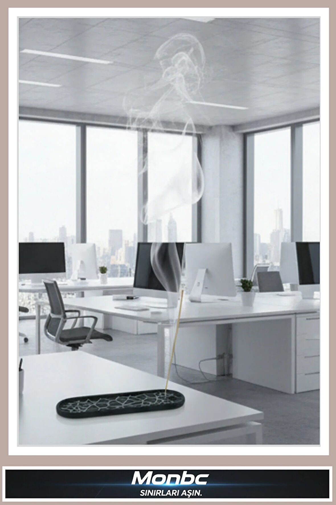 Monbc Modern Desenli Tütsülük 3D Tasarım Dekoratif Biblo, Hediyelik ve Ev Ofis İçin Şık Aksesuar