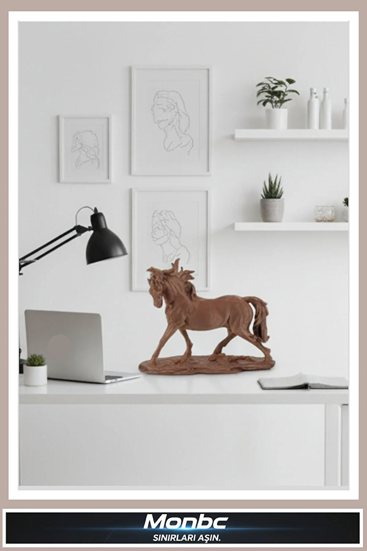 Monbc At Biblo 3D Tasarım Dekoratif Biblo, Hediyelik ve Ev Ofis İçin Şık Aksesuar