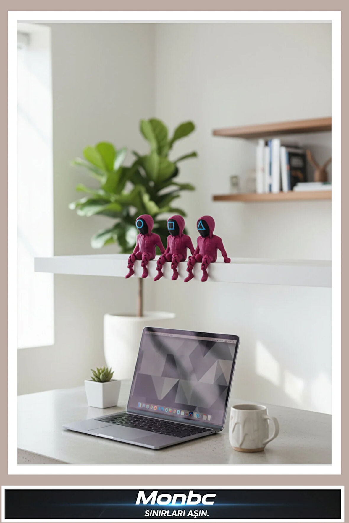 Monbc Squid Game 3’lü Koruma Figür Seti 3D Tasarım Dekoratif Biblo, Hediyelik ve Ev Ofis İçin Şık Aksesuar