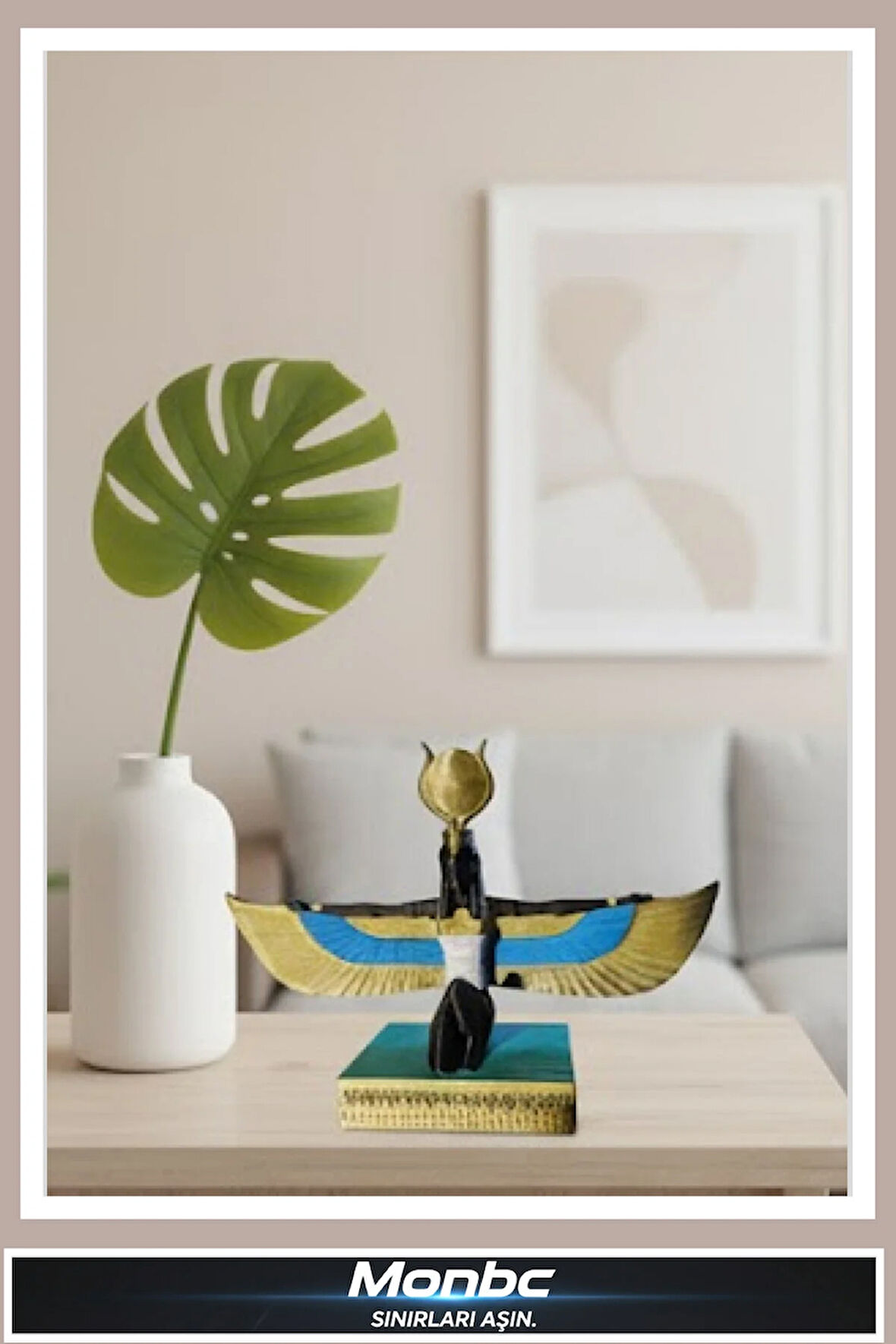 Monbc İsis Heykeli 3D Tasarım Dekoratif Biblo, Hediyelik ve Ev Ofis İçin Şık Aksesuar