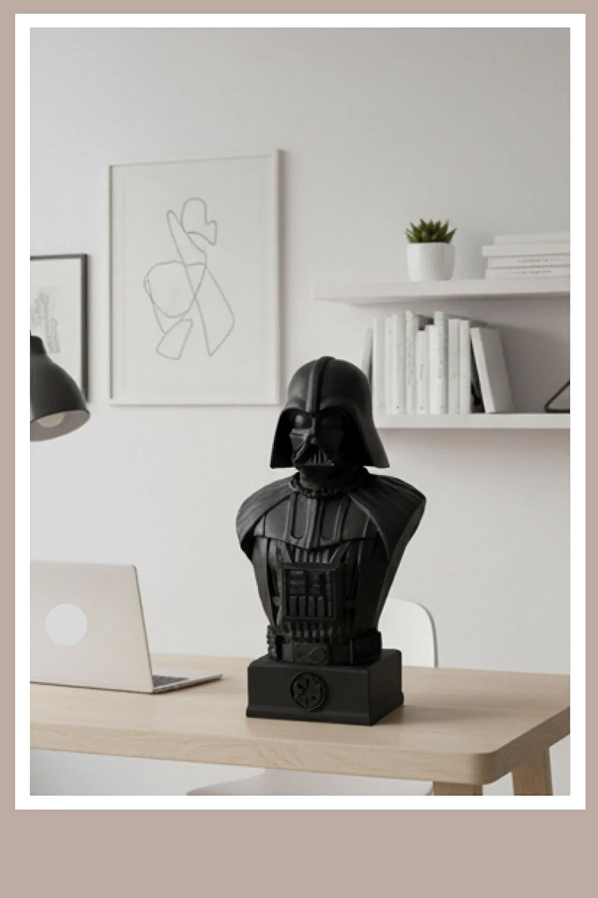 Monbc Darth Vader Büst  Star Wars 3D Tasarım Dekoratif Biblo, Hediyelik ve Ev Ofis İçin Şık Aksesuar