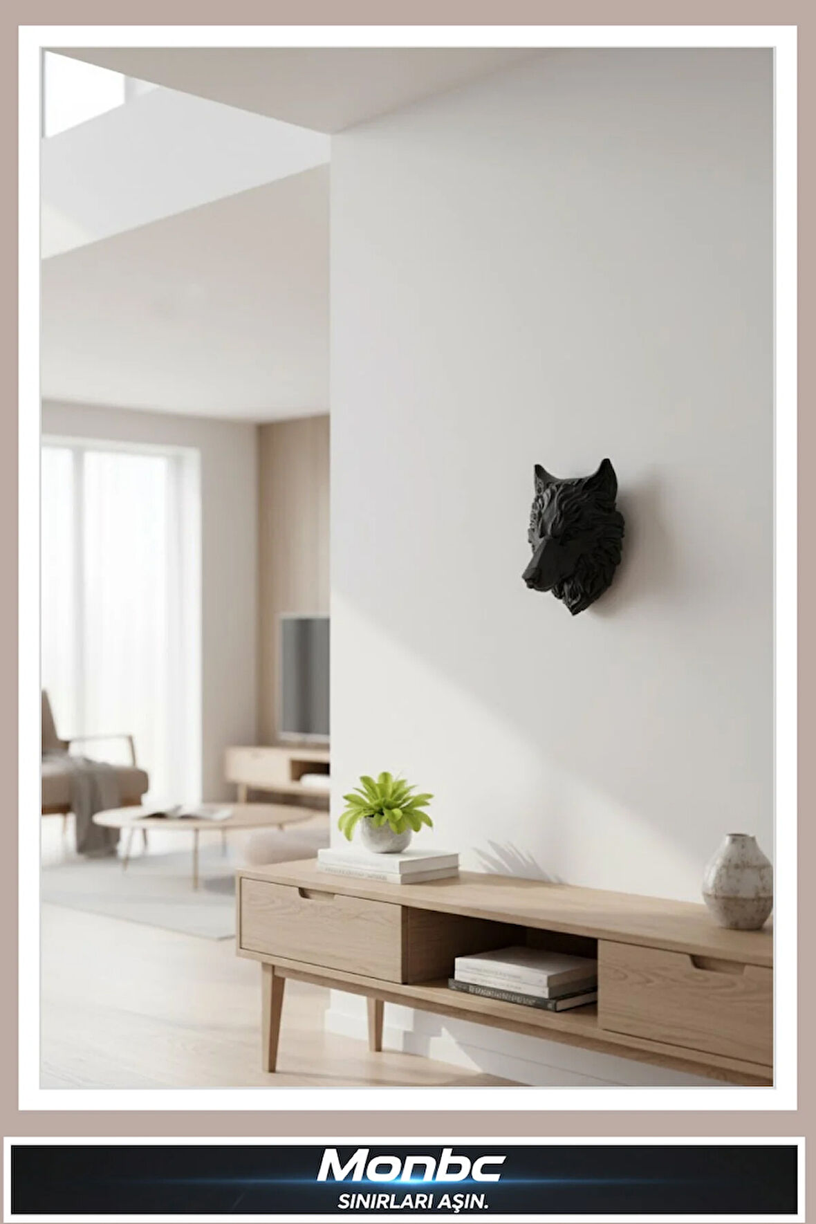 Monbc Alfa Kurt  Duvar Dekoru 3D Tasarım Dekoratif Biblo, Hediyelik ve Ev Ofis İçin Şık Aksesuar