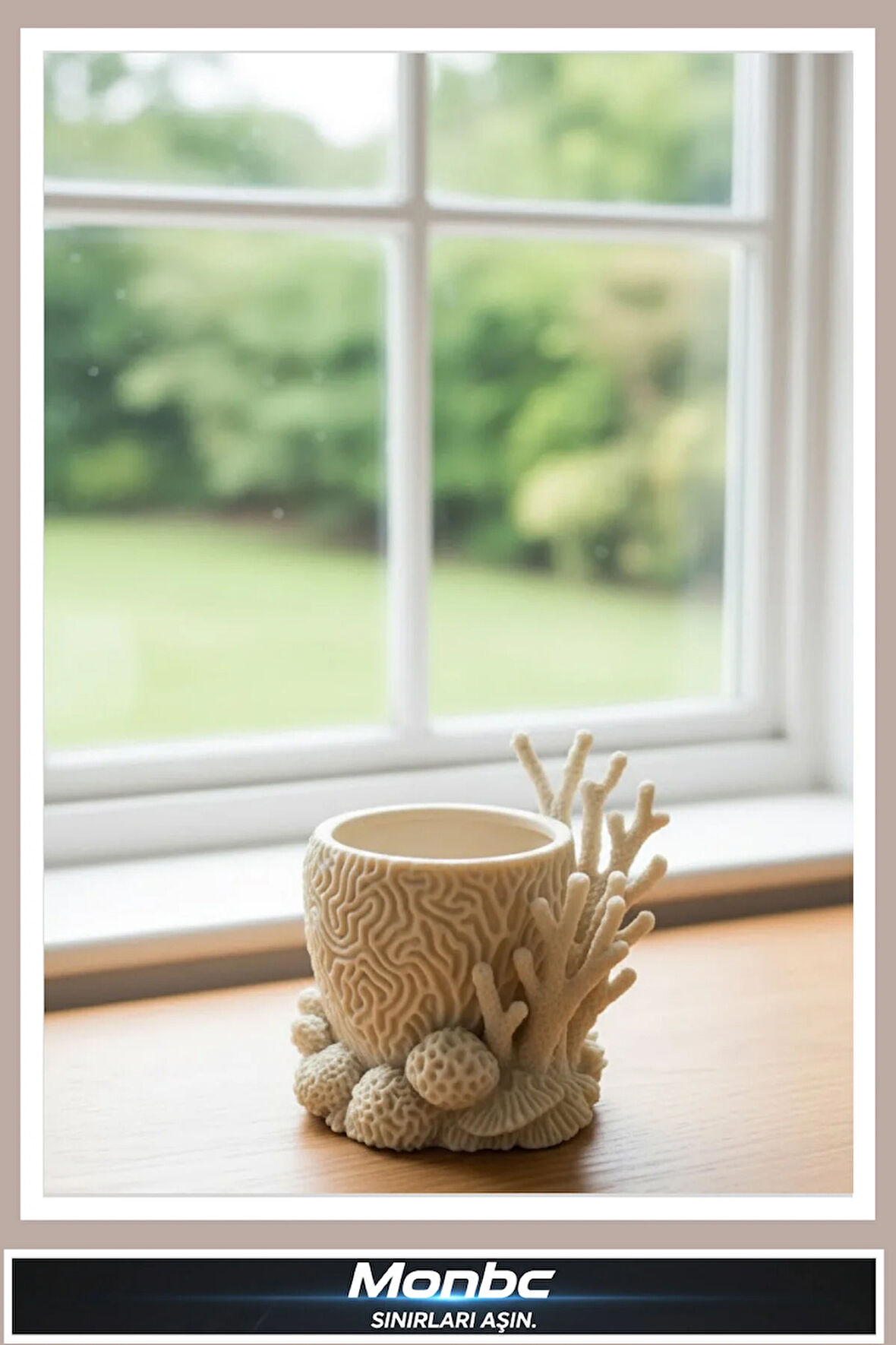 Monbc Coralia Mercan 3D Tasarım Dekoratif Biblo, Hediyelik ve Ev Ofis İçin Şık Aksesuar