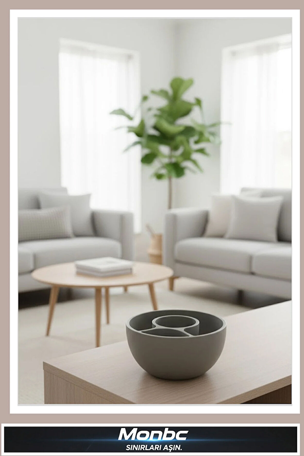 Monbc Modgrow Çok Bölmeli Akıllı Saksı 3D Tasarım Dekoratif Biblo, Hediyelik ve Ev Ofis İçin Şık Aksesuar